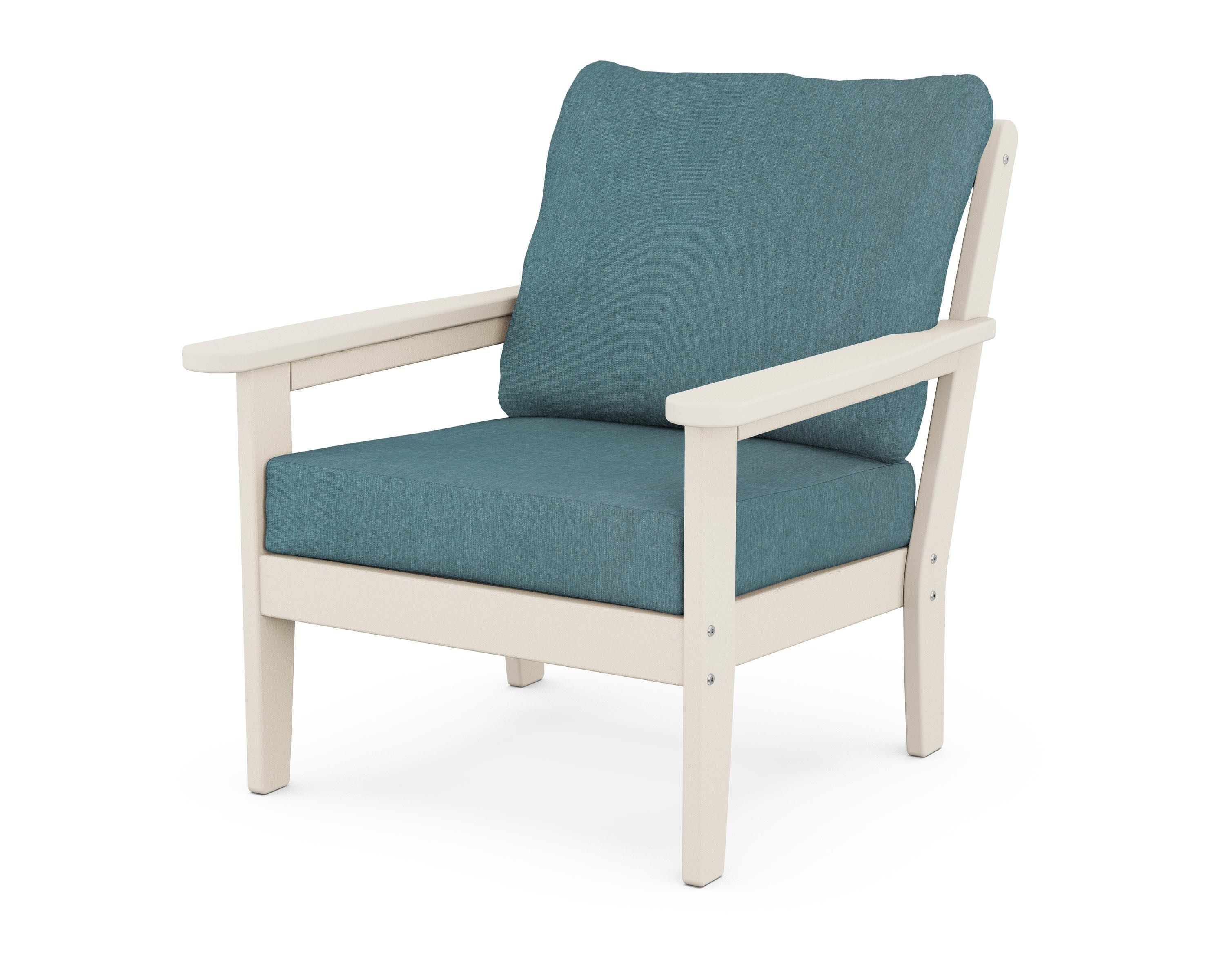Cottage Deep Seating Chair in Sand / Ocean Teal