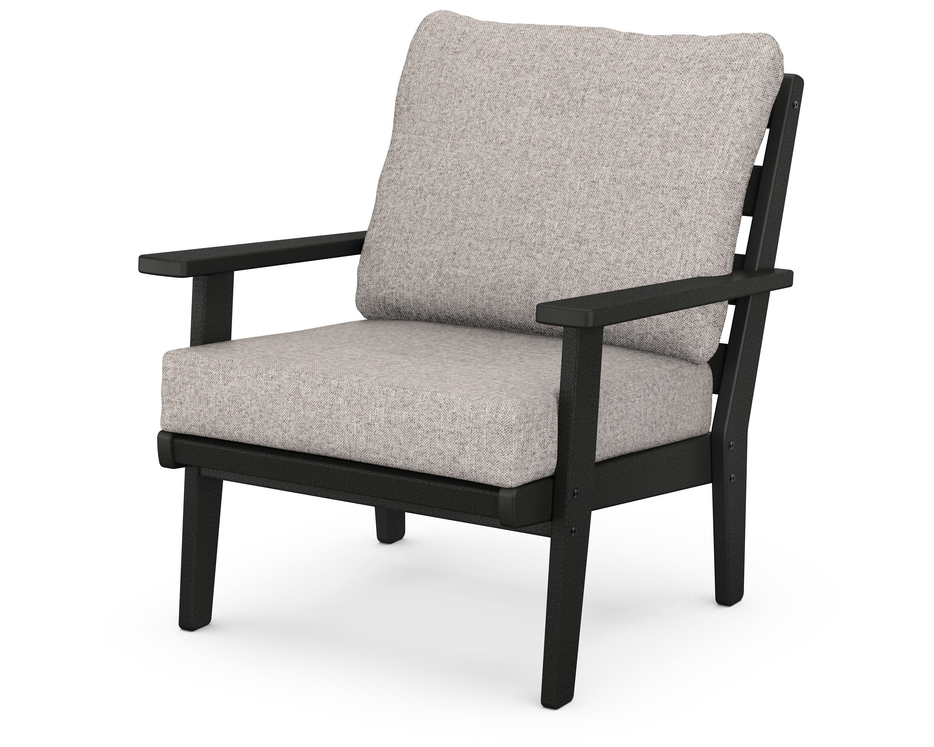 Grant Park Deep Seating Chair in Black / Weathered Tweed