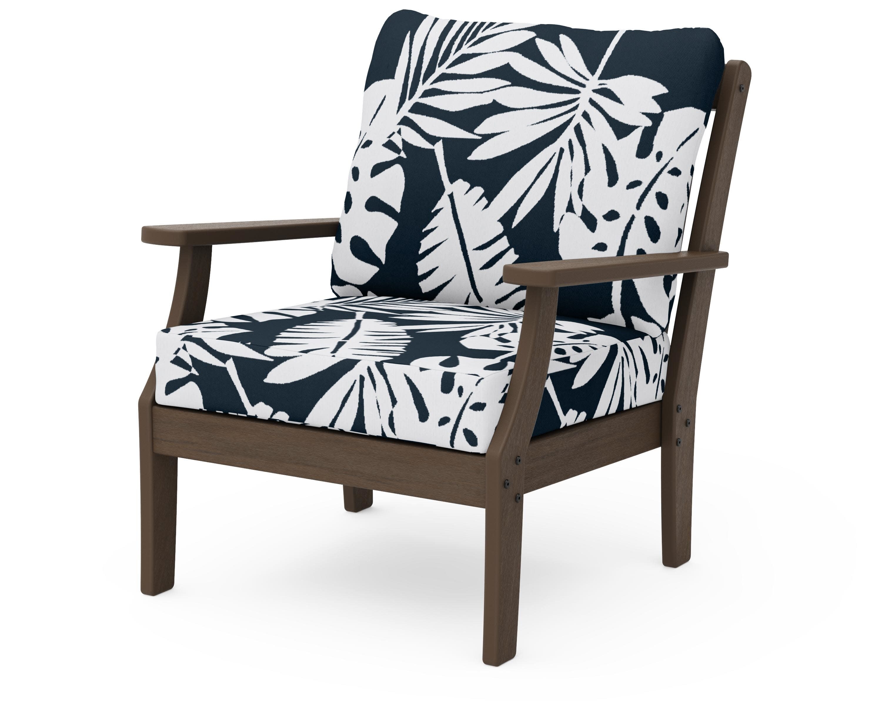Braxton Deep Seating Chair in Kona / Leaf Marine Indigo