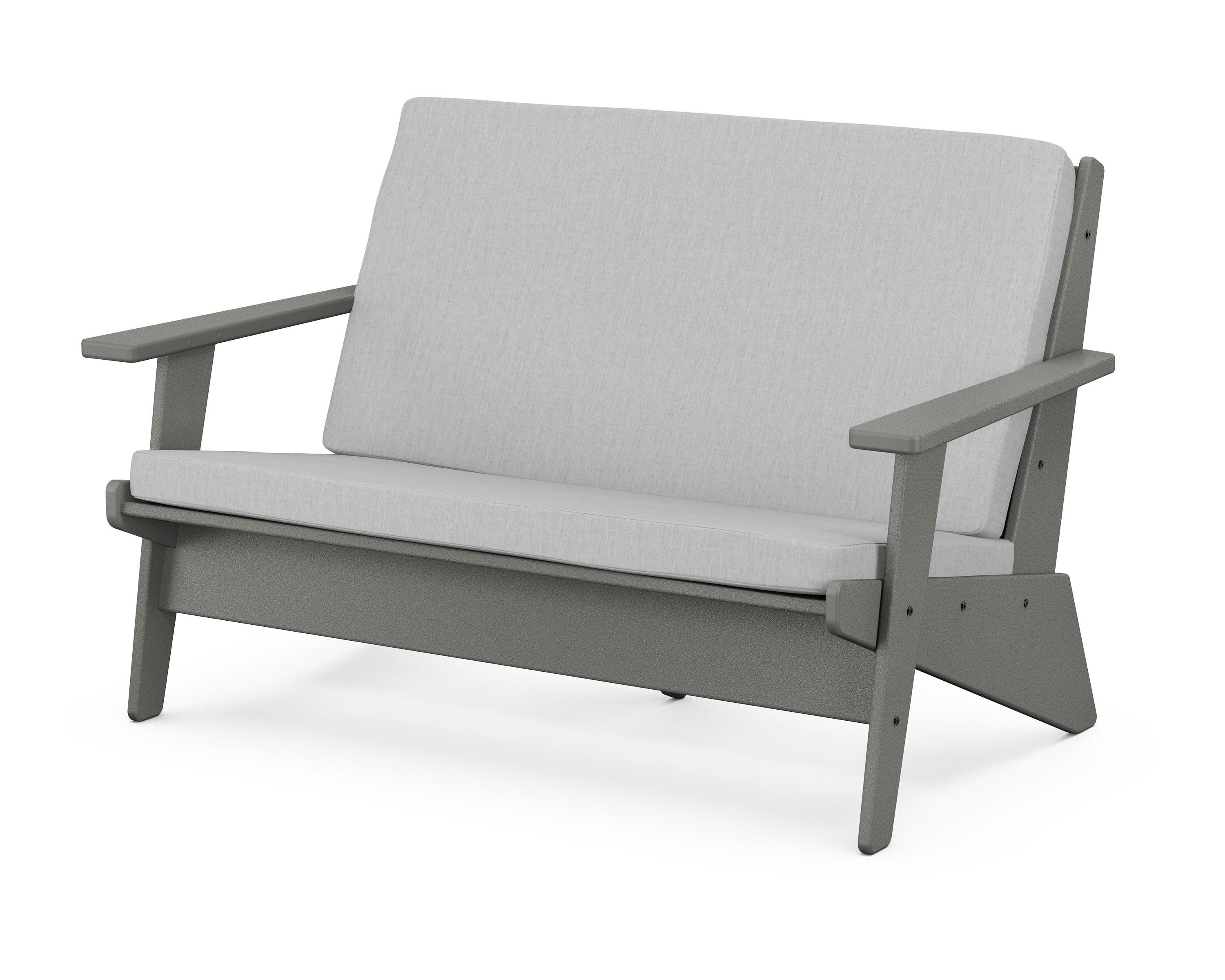 Riviera Modern Lounge Loveseat in Slate Grey / Granite