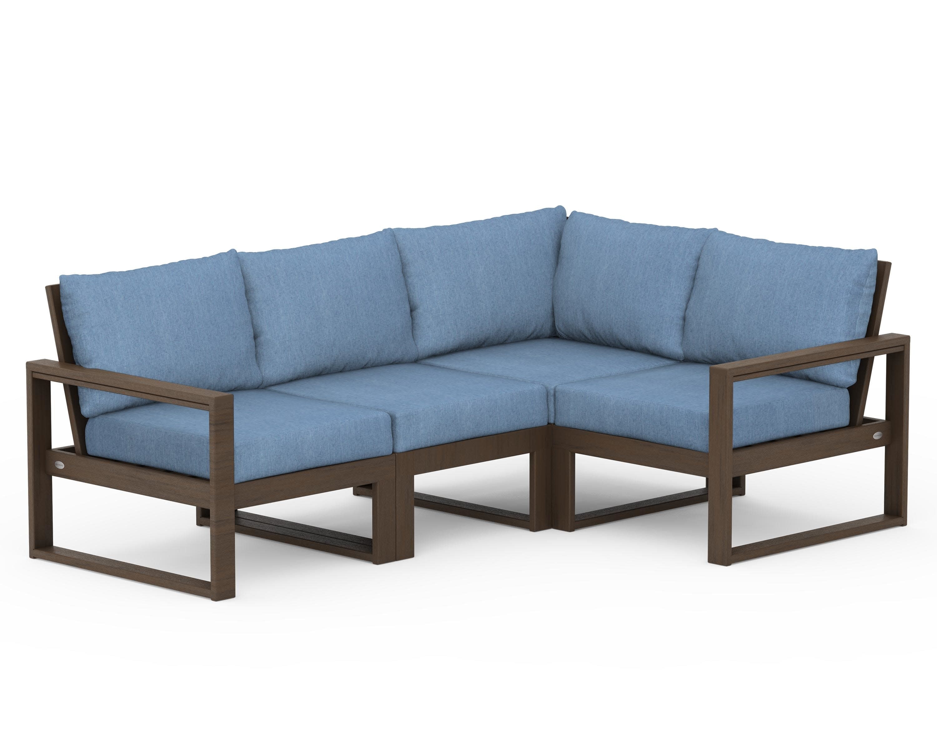 EDGE 4-Piece Modular Deep Seating Set in Kona / Sky Blue