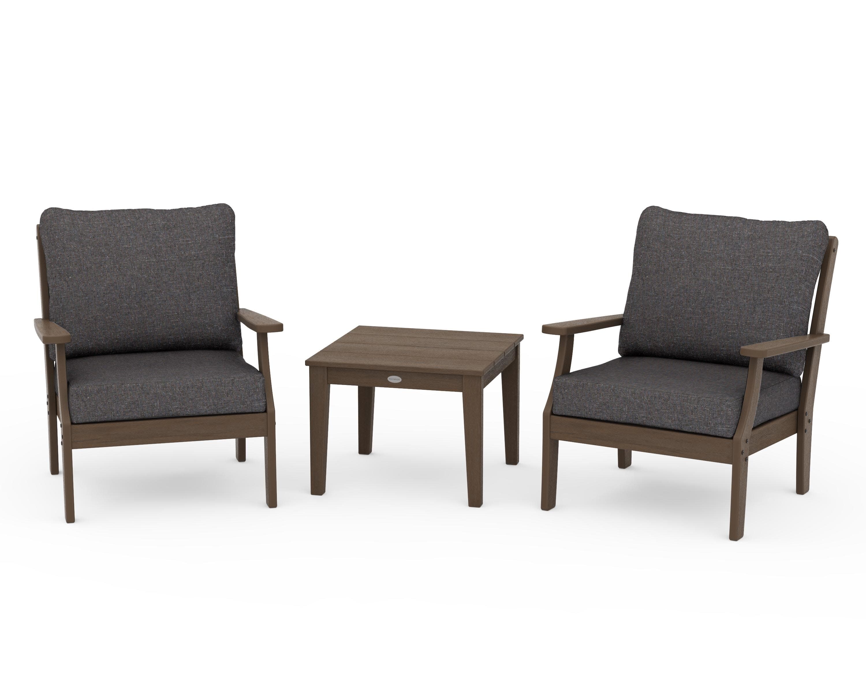 Braxton 3-Piece Deep Seating Set in Kona / Ash Charcoal