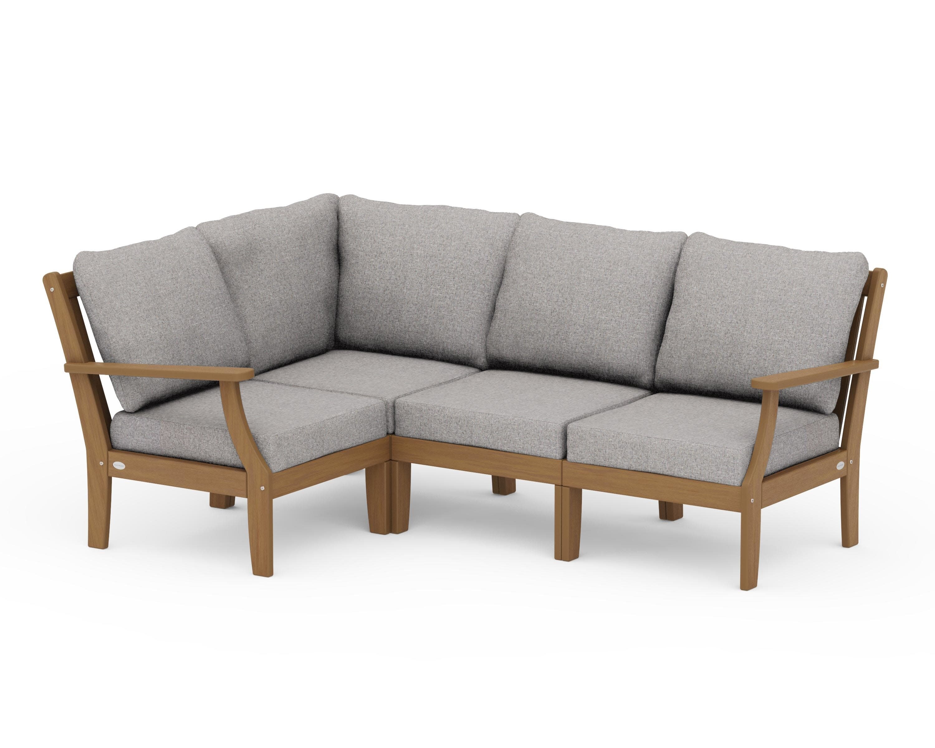 Braxton Modular 4-Piece Deep Seating Set in Natural / Grey Mist