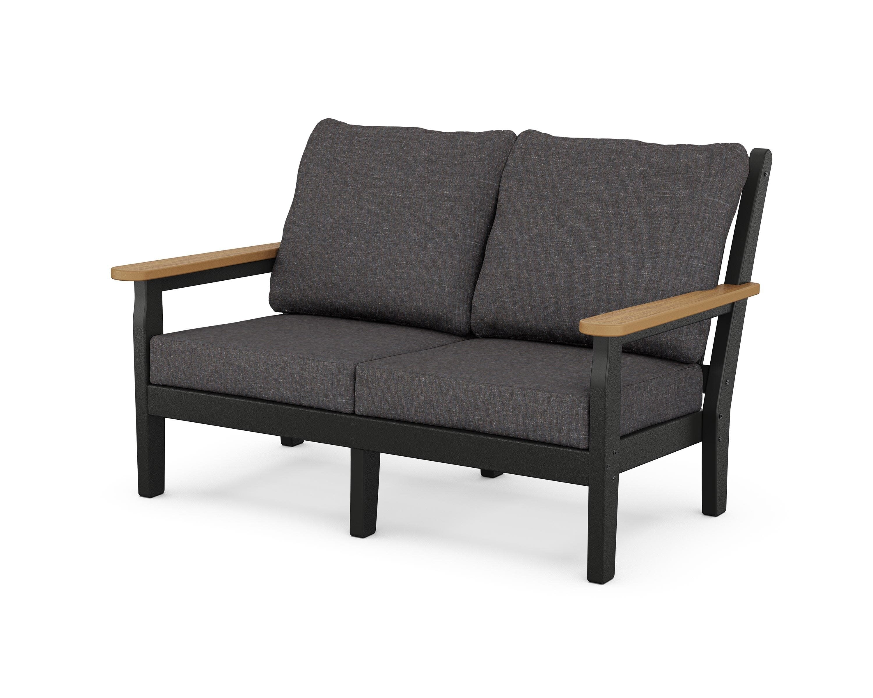 Chippendale Deep Seating Loveseat in Black / Natural / Ash Charcoal