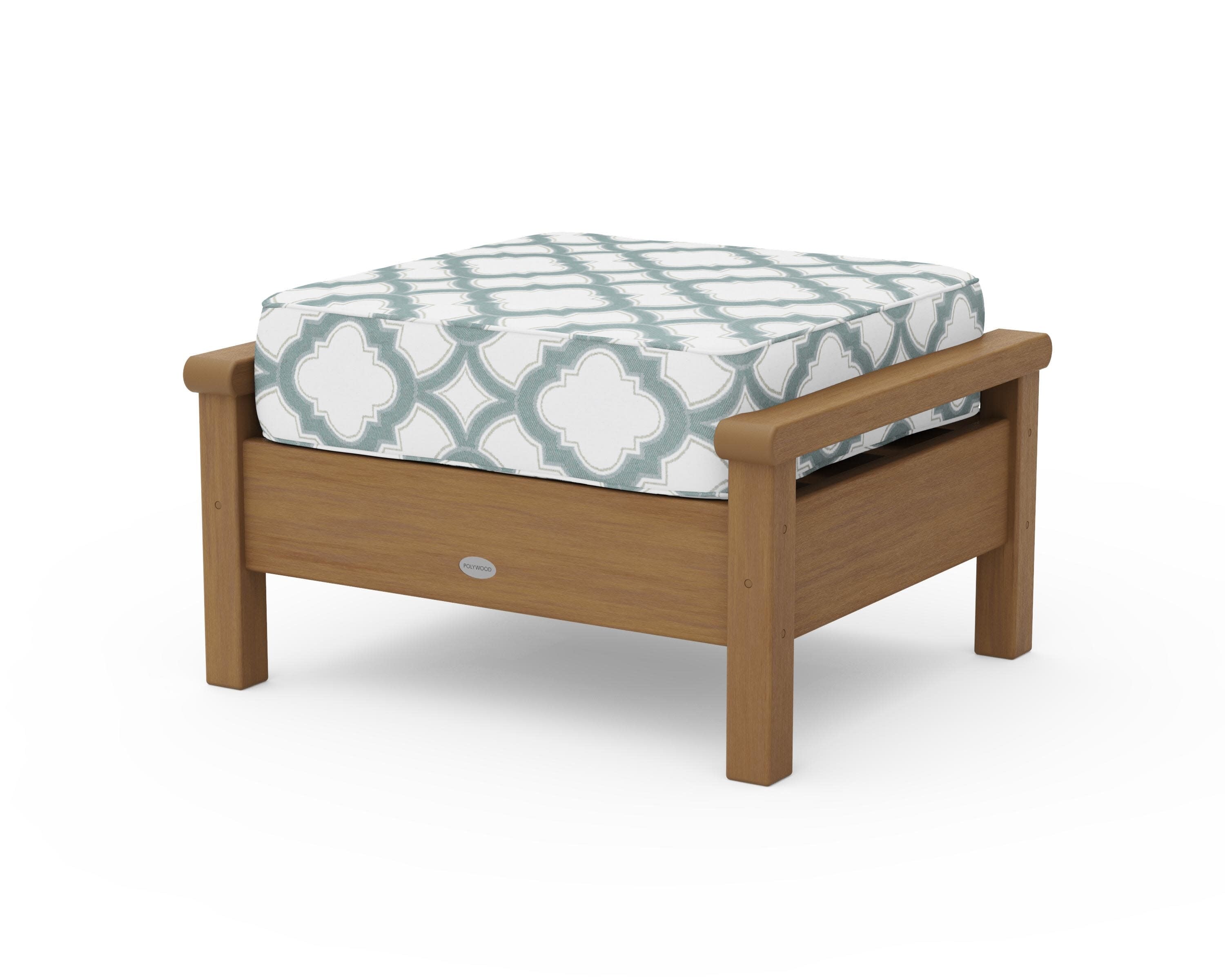 Harbour Deep Seating Ottoman in Natural / Trellis Glacier Spa