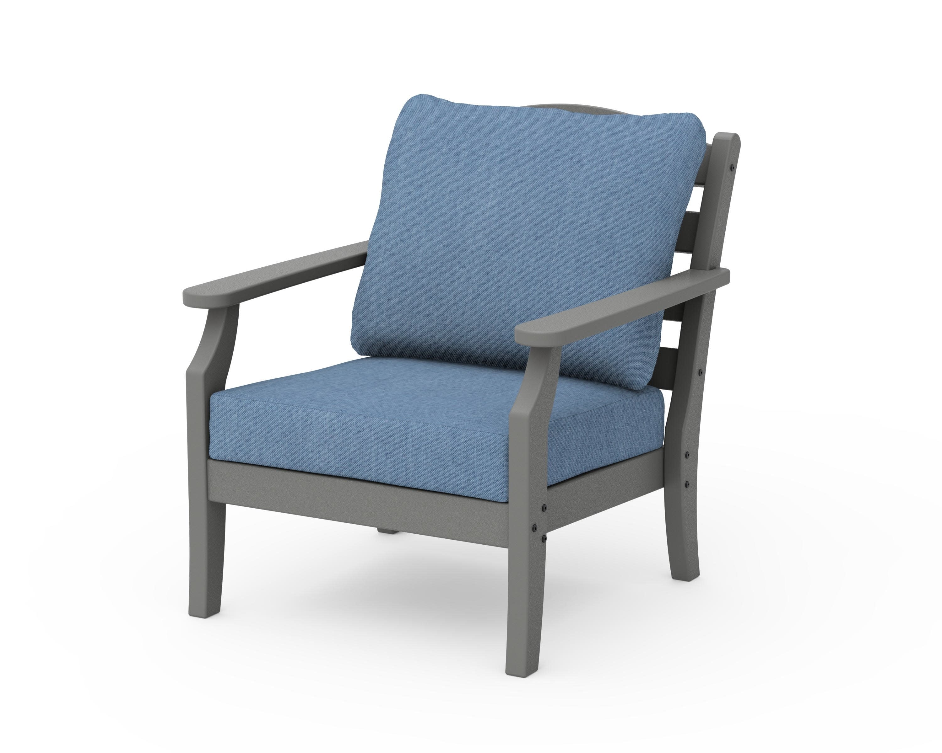 Savannah Deep Seating Chair in Slate Grey / Sky Blue
