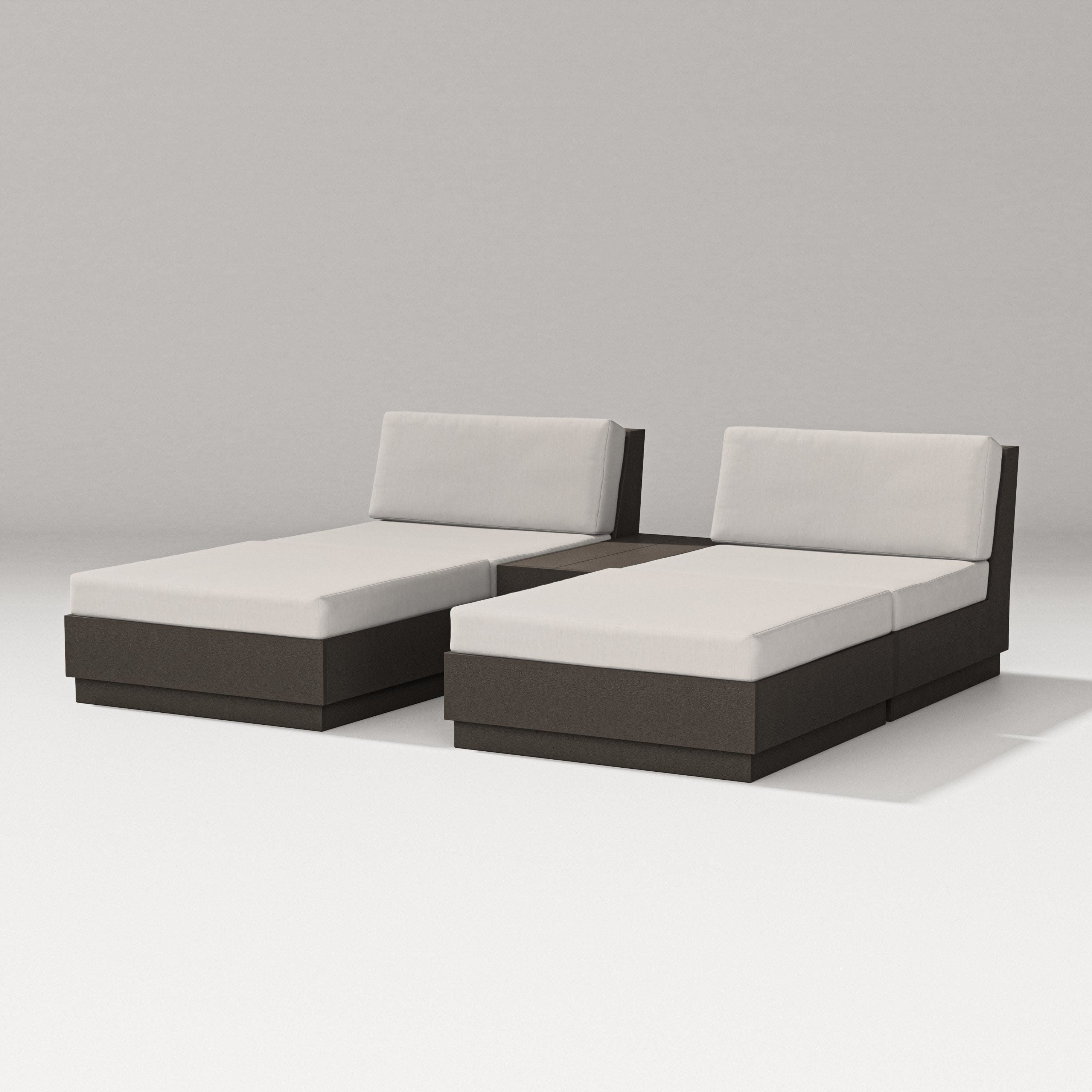 Elevate Double Chaise Set in Vintage Coffee / Cast Ash