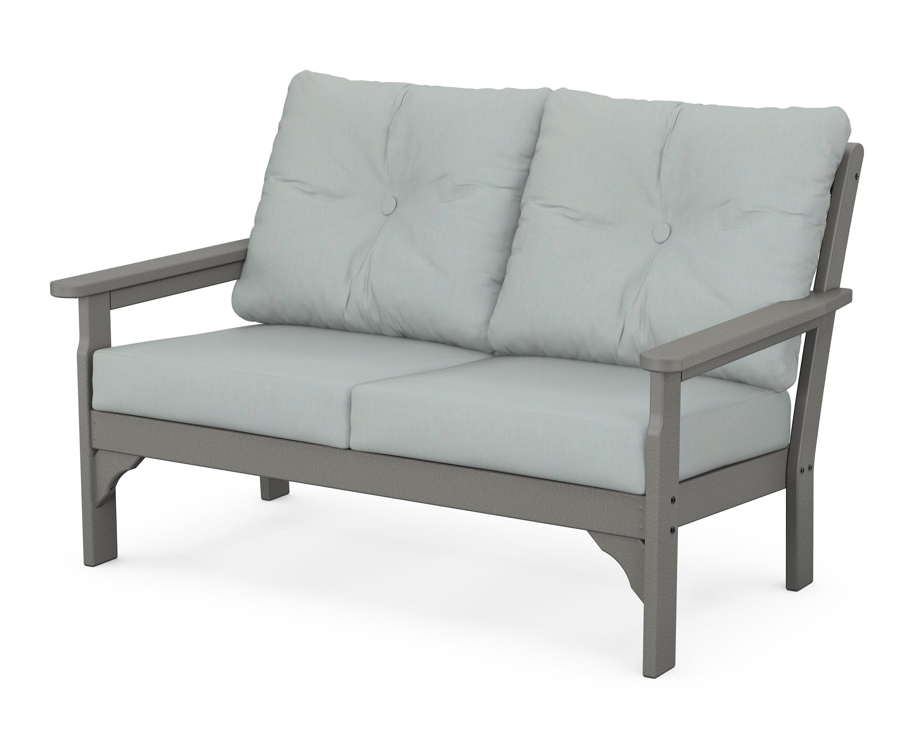 Vineyard Deep Seating Loveseat in Slate Grey / Spa