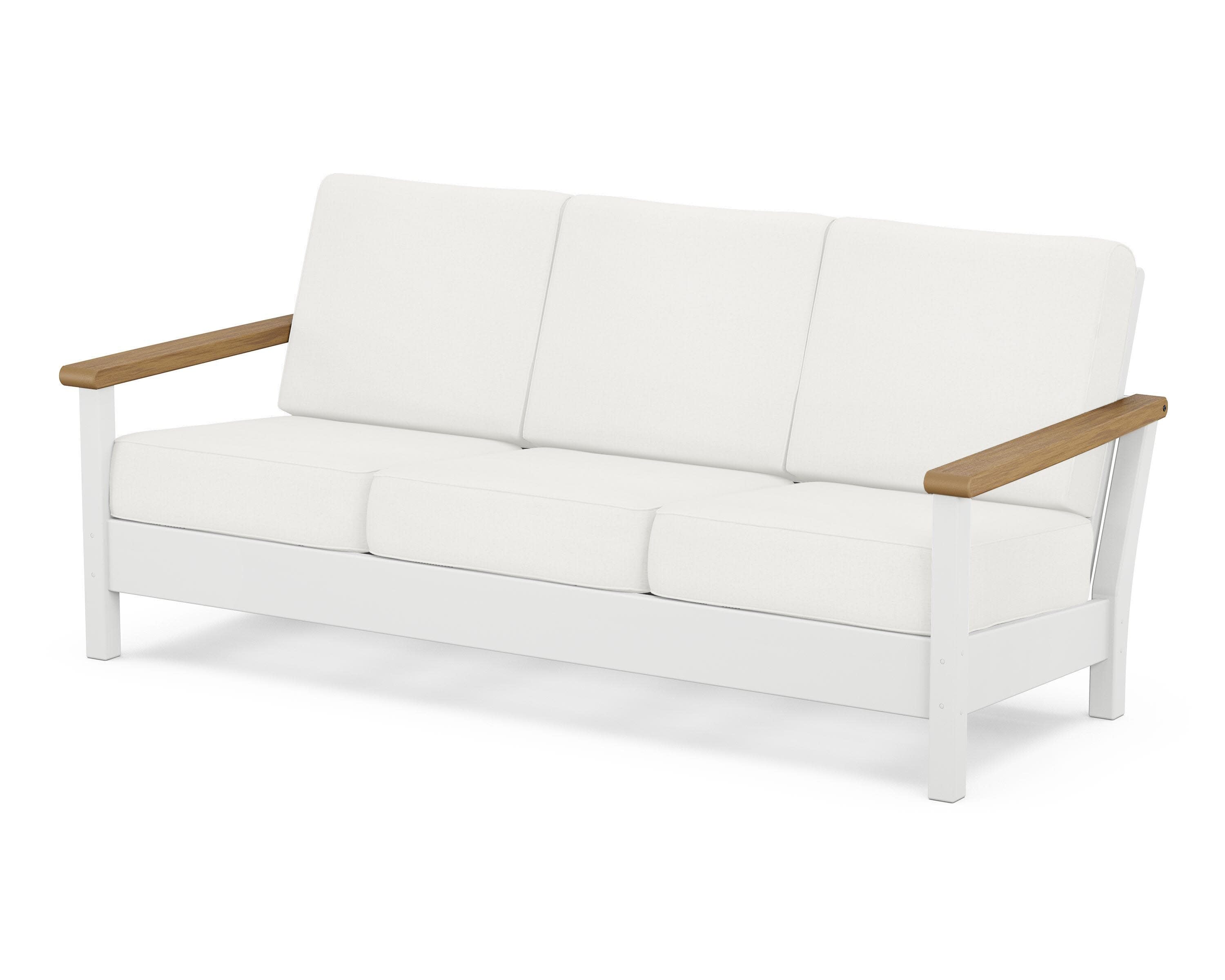 Harbour Deep Seating Sofa in White / Natural / Natural Linen