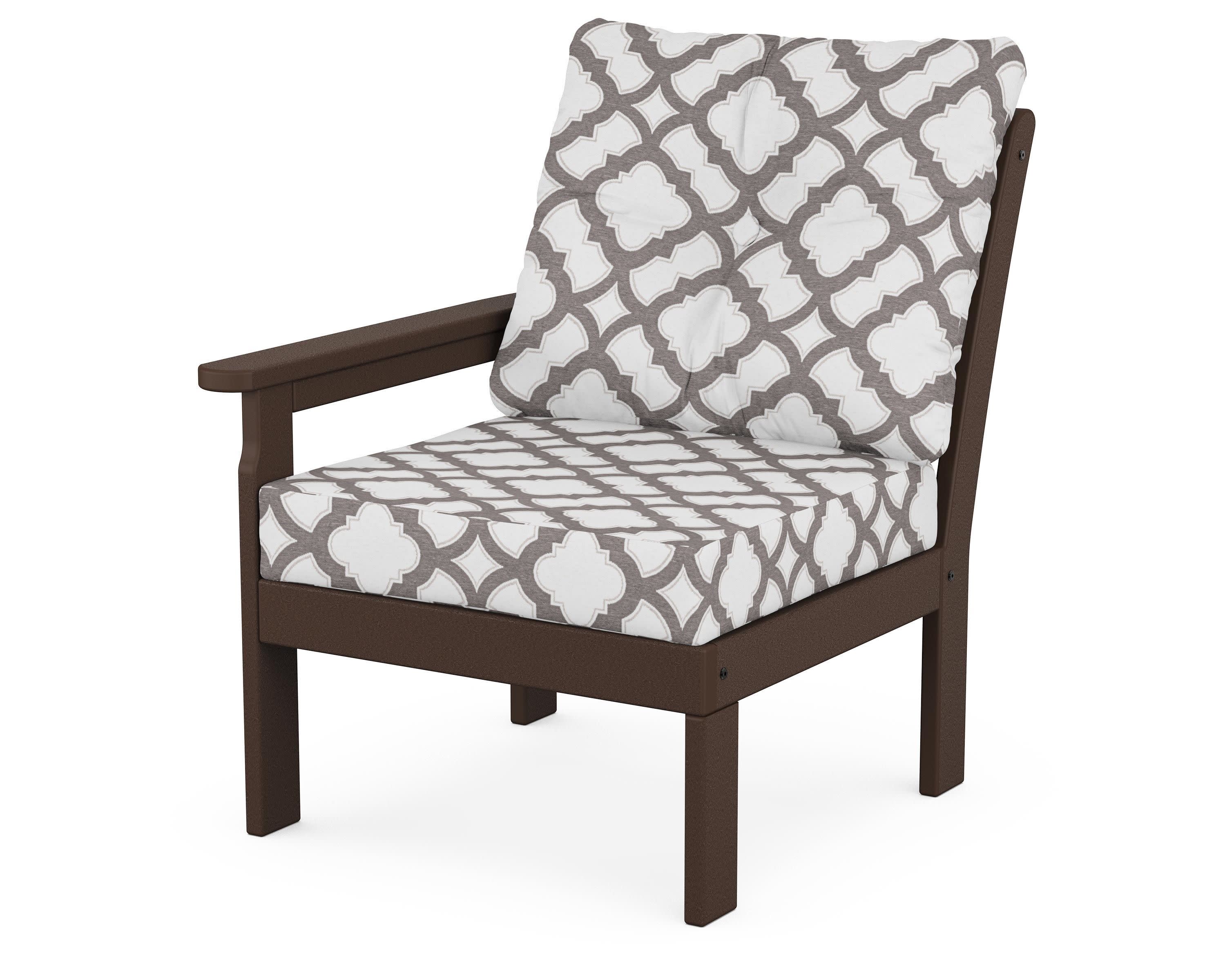 Vineyard Modular Left Arm Chair in Mahogany / Trellis Grey Mist