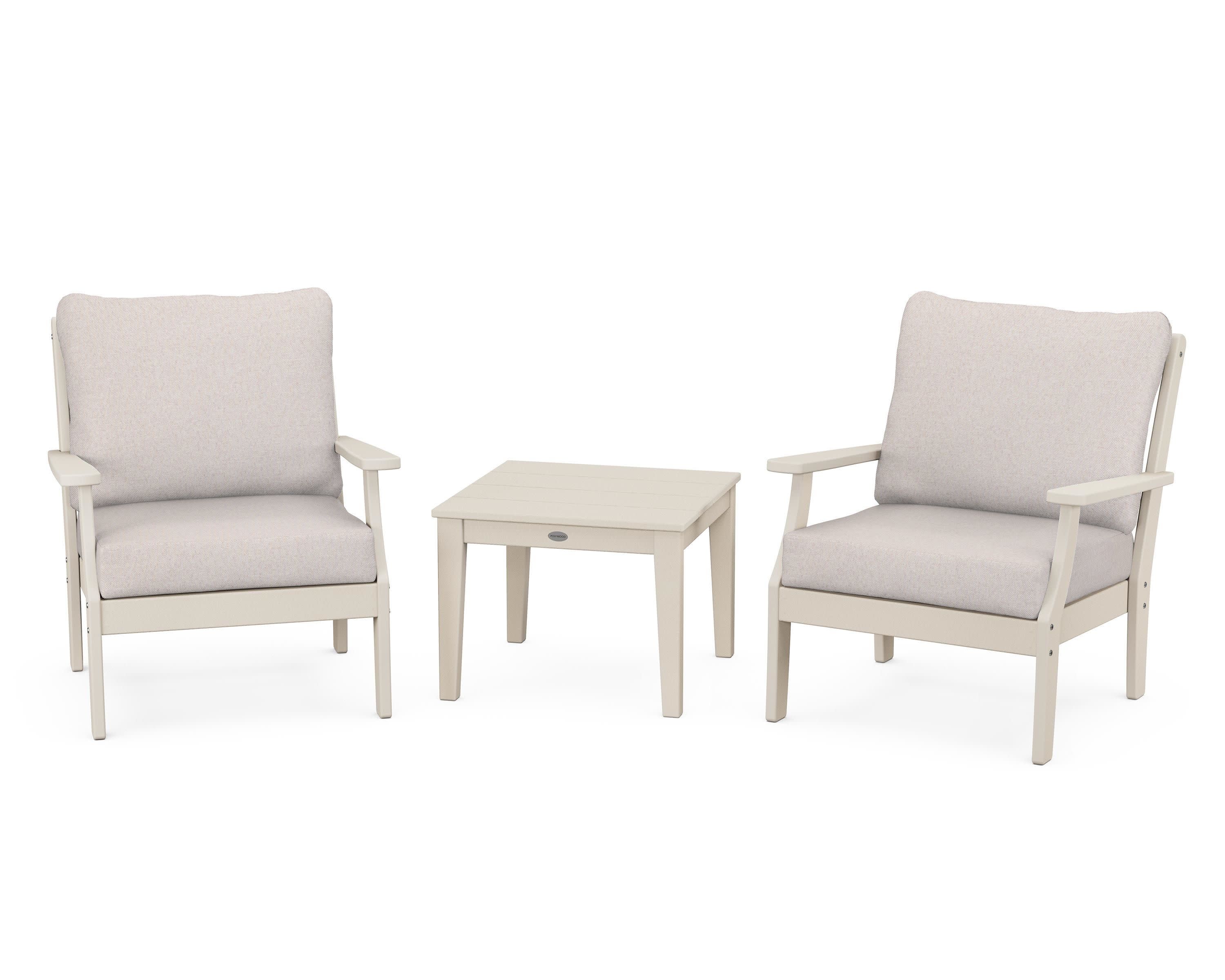 Braxton 3-Piece Deep Seating Set in Sand / Dune Burlap