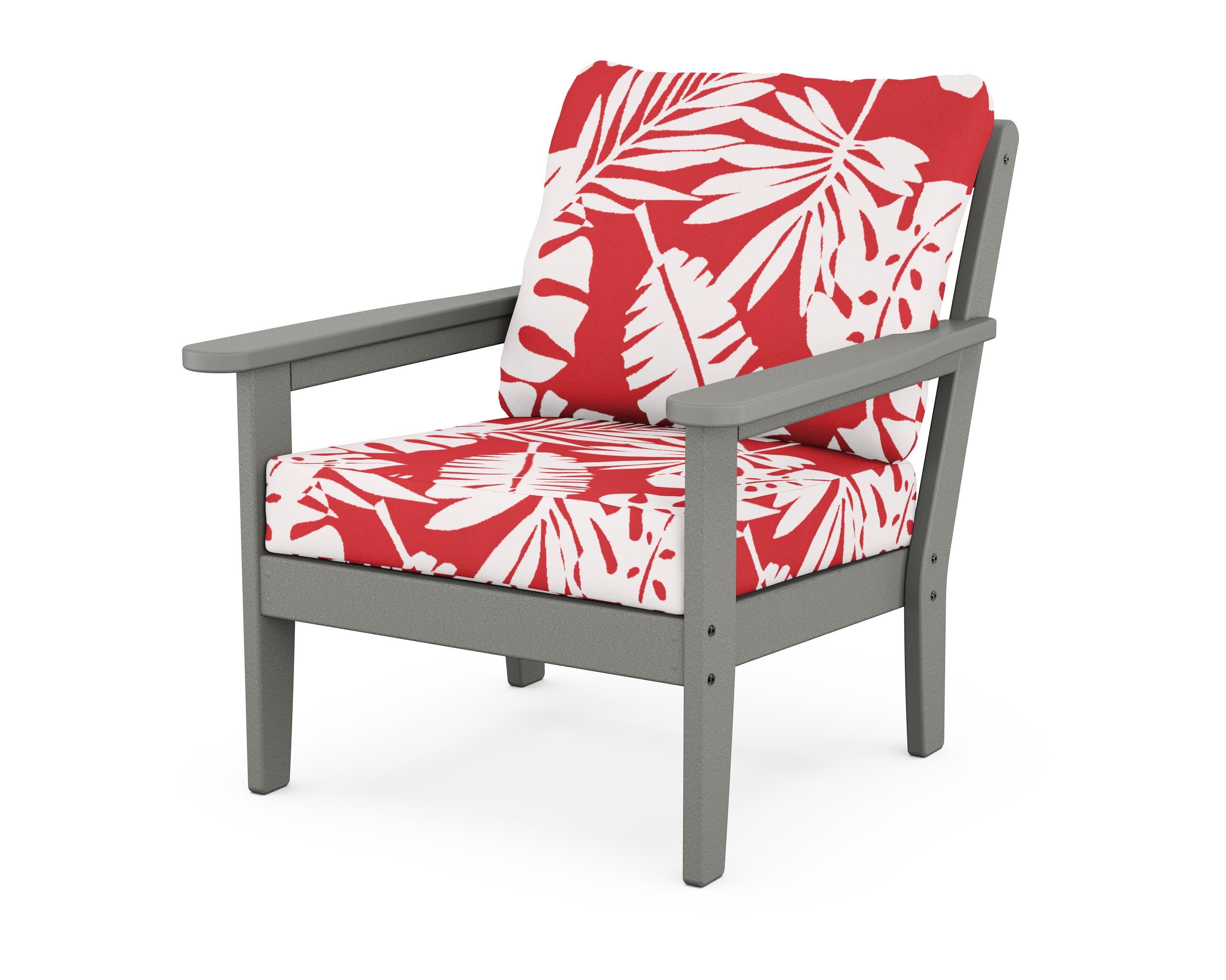 Cottage Deep Seating Chair in Slate Grey / Leaf Crimson