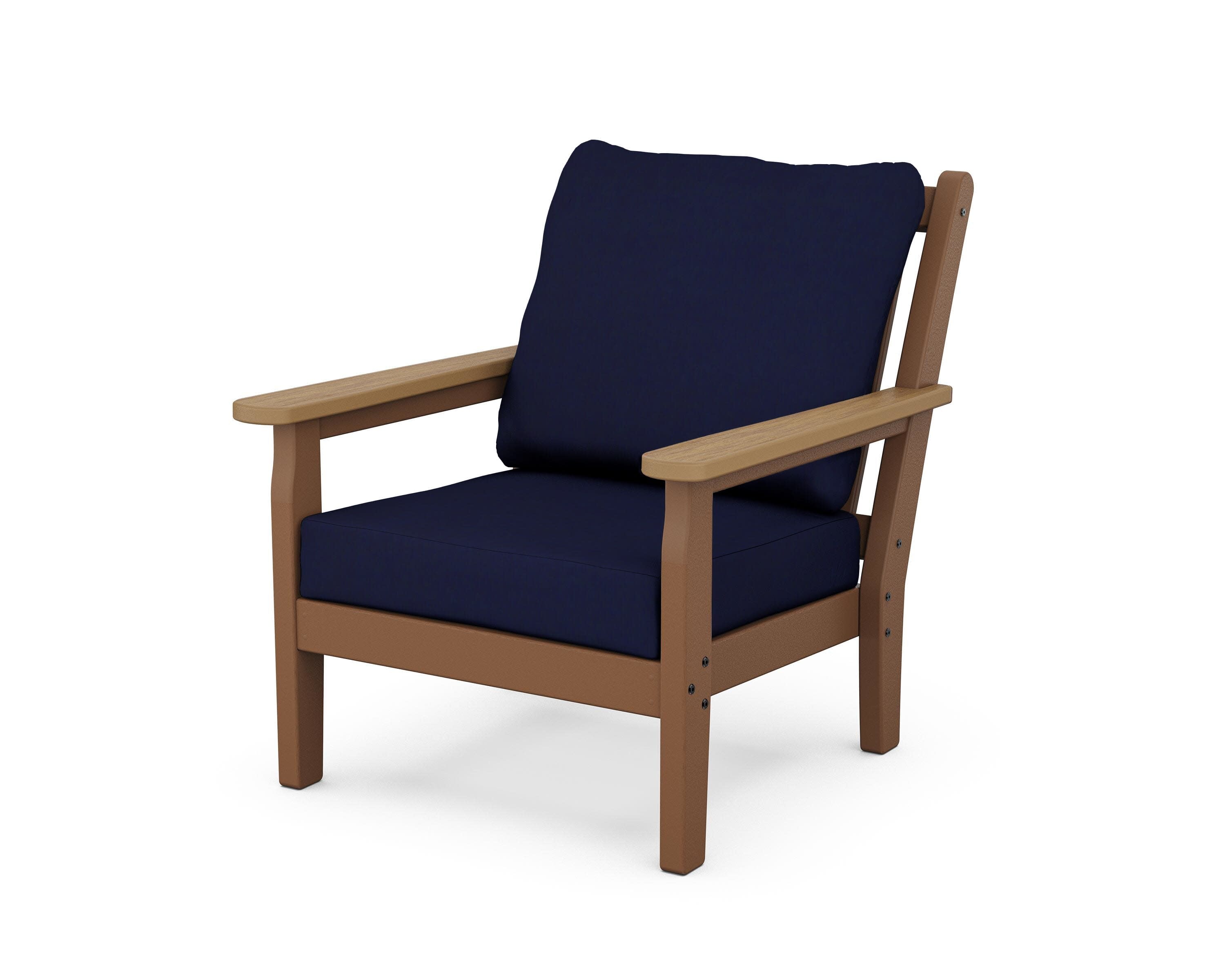 Chippendale Deep Seating Chair in Teak / Natural / Navy