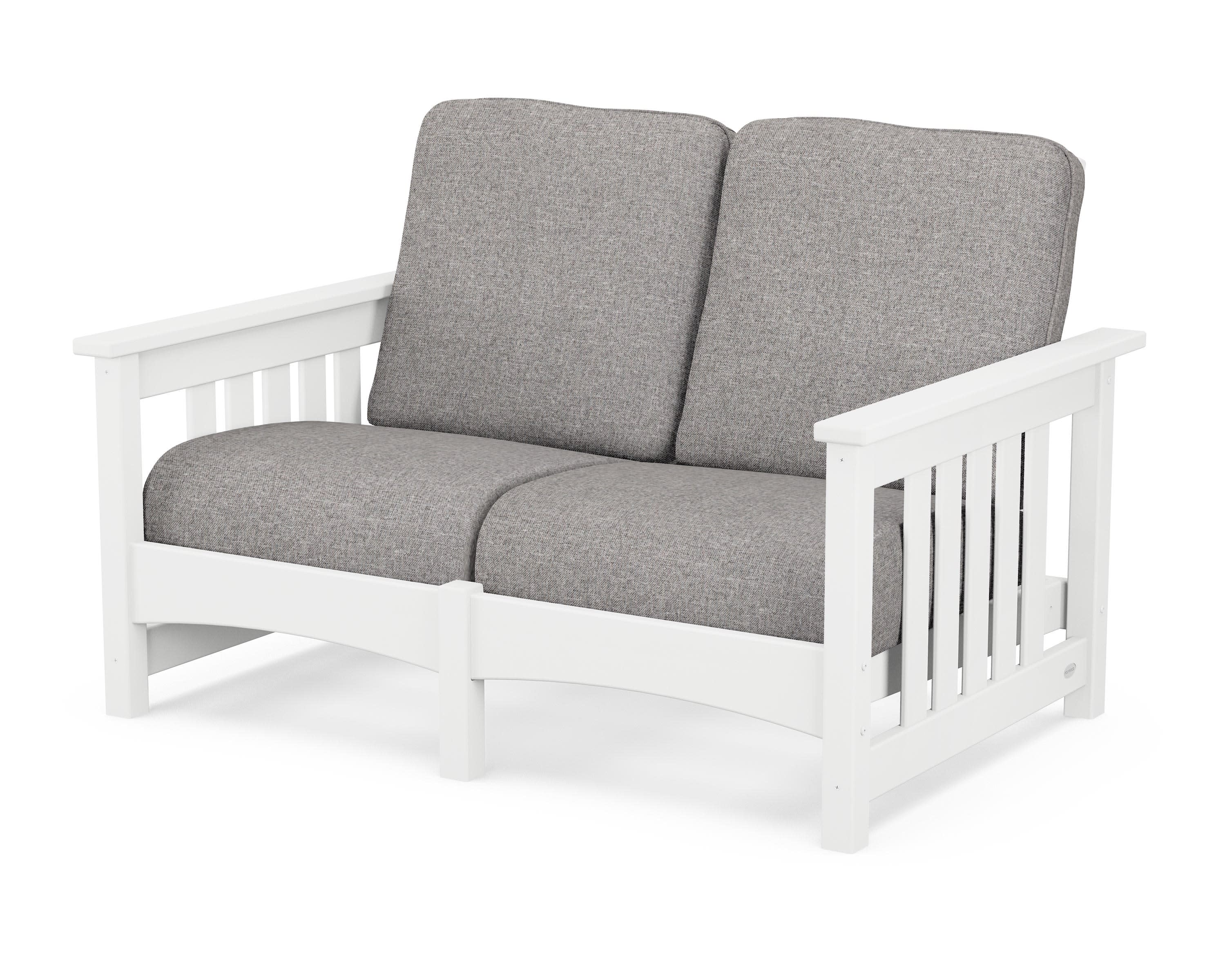 Club Mission Loveseat in White / Grey Mist
