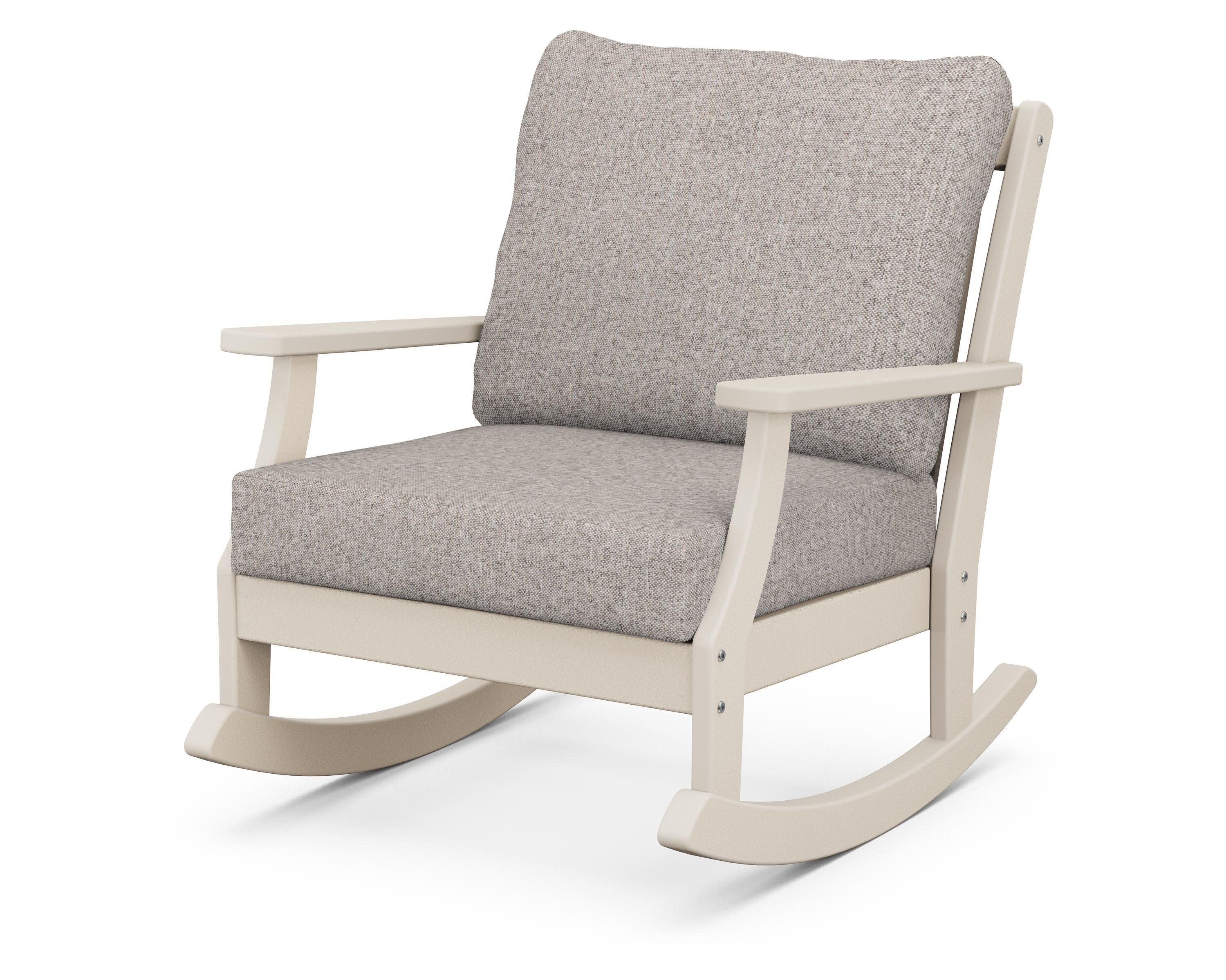 Braxton Deep Seating Rocking Chair in Sand / Weathered Tweed