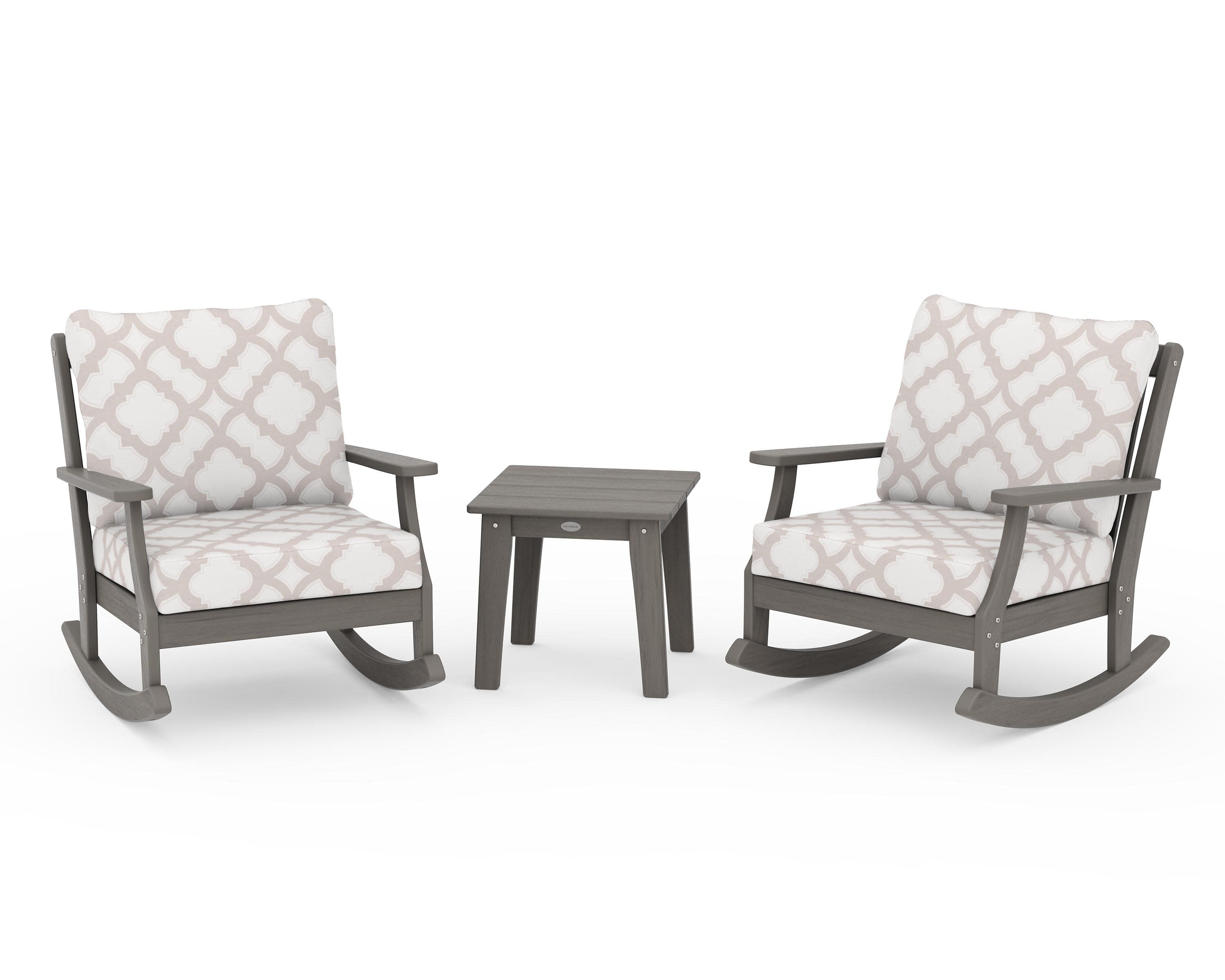Braxton 3-Piece Deep Seating Rocker Set in Driftwood / Trellis Dune Burlap