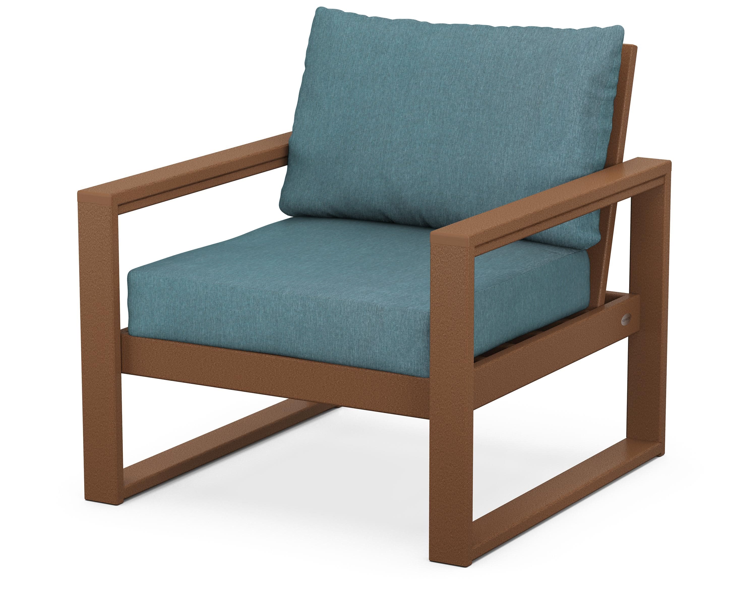 EDGE Club Chair in Teak / Ocean Teal