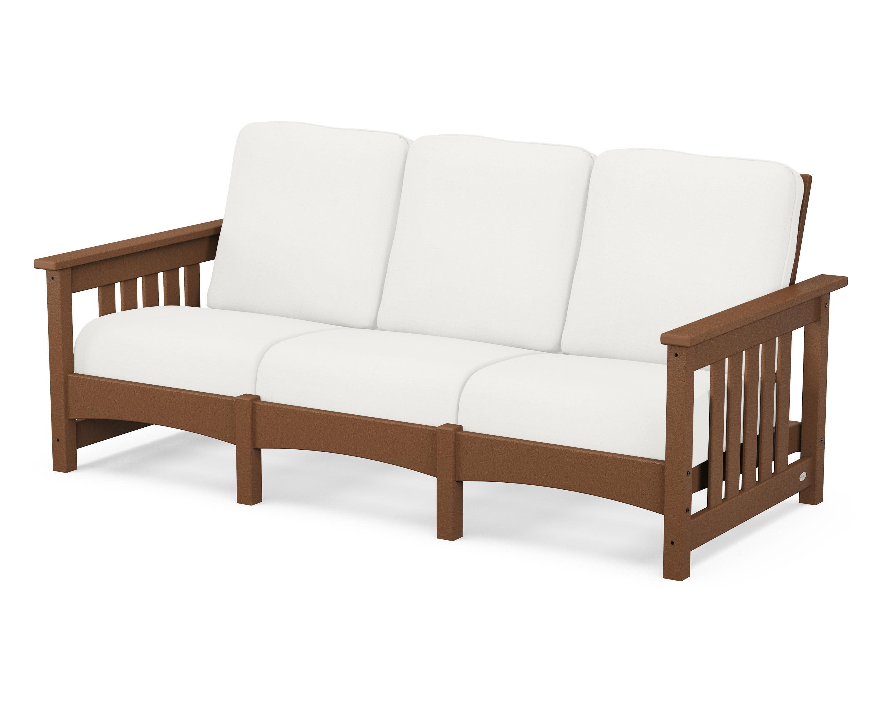 Club Mission Sofa in Teak / Natural Linen