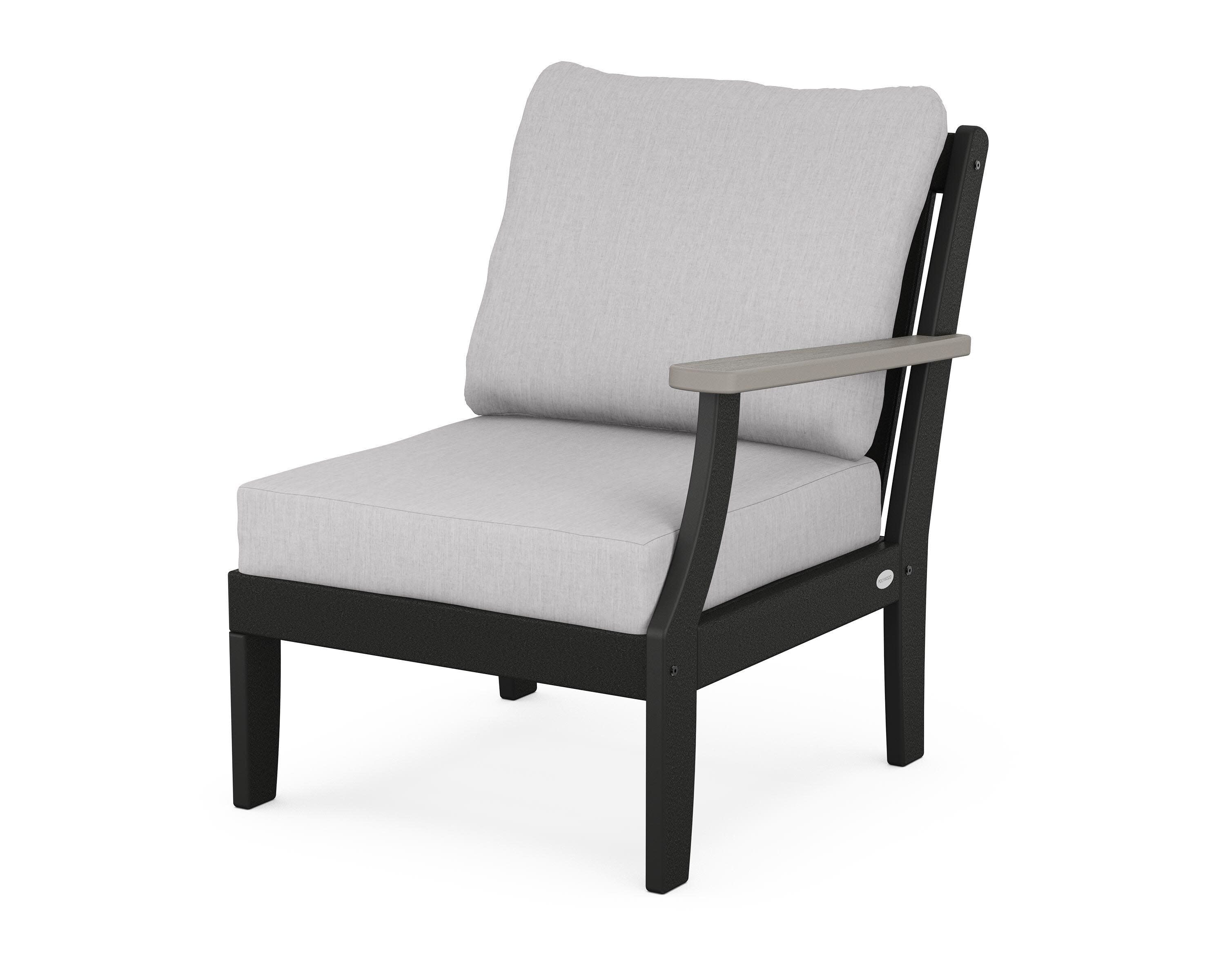 Braxton Modular Right Arm Chair in Black / Driftwood / Granite