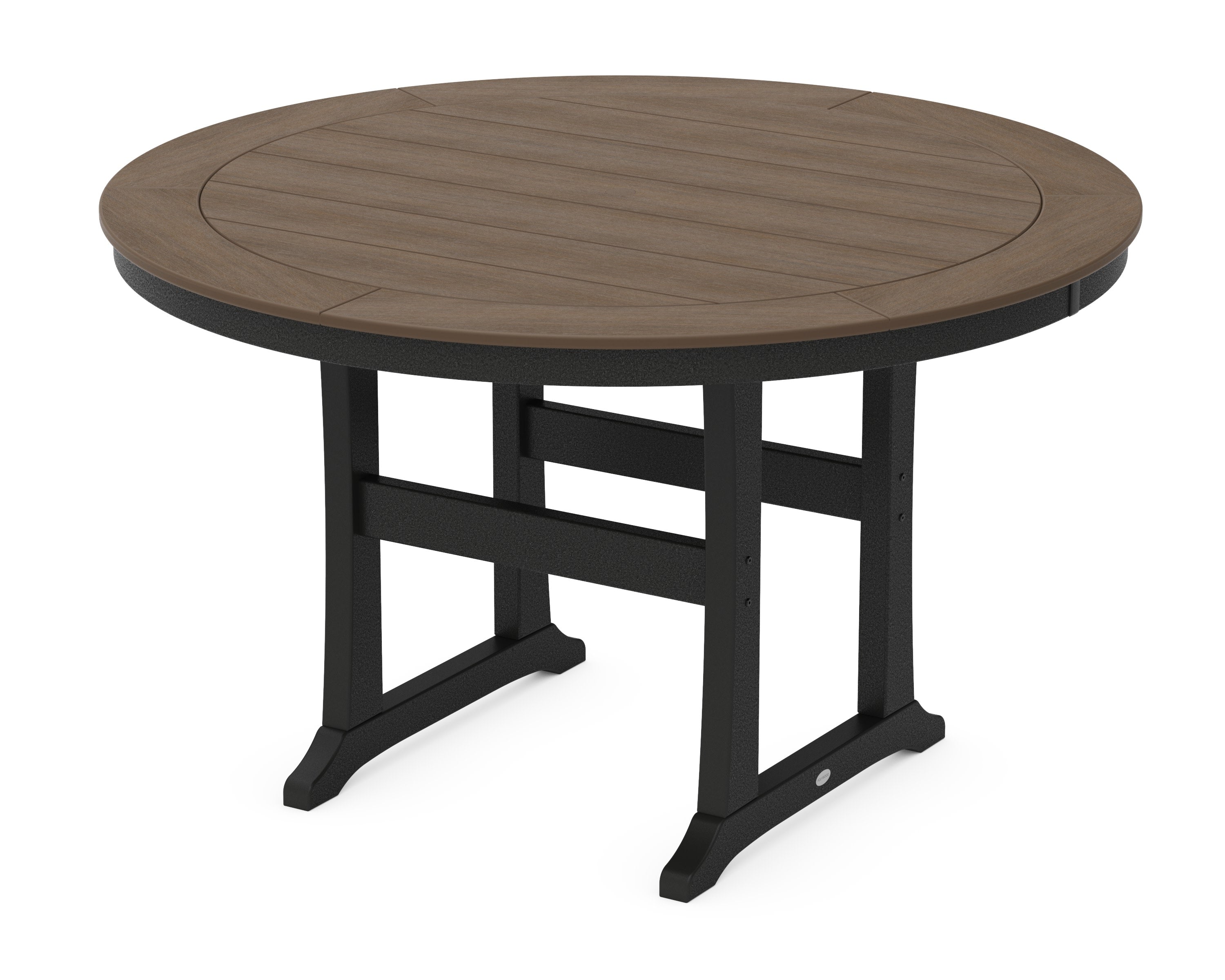 Nautical Trestle 60" Round Counter Table in Black / Kona