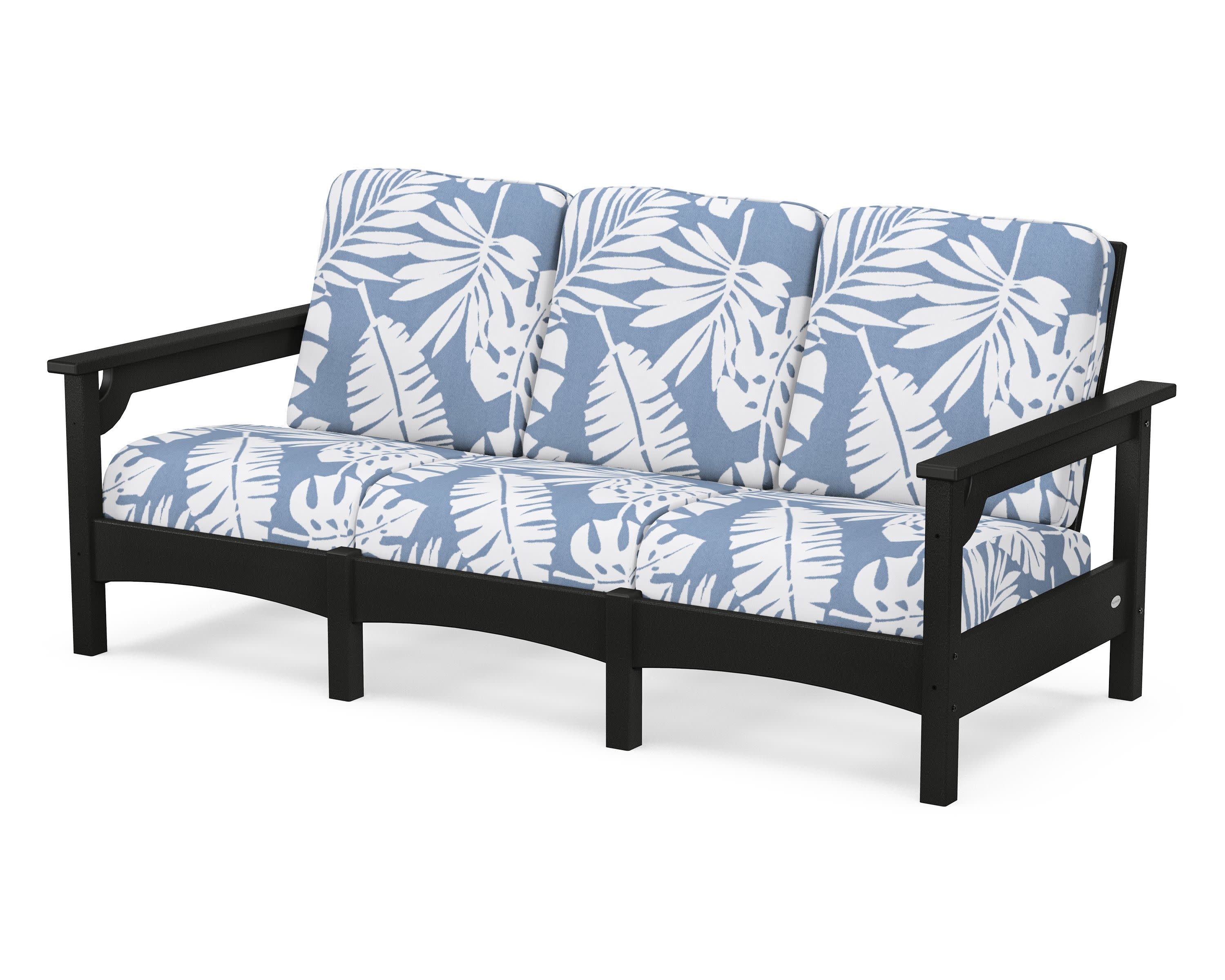 Club Sofa in Black / Leaf Sky Blue