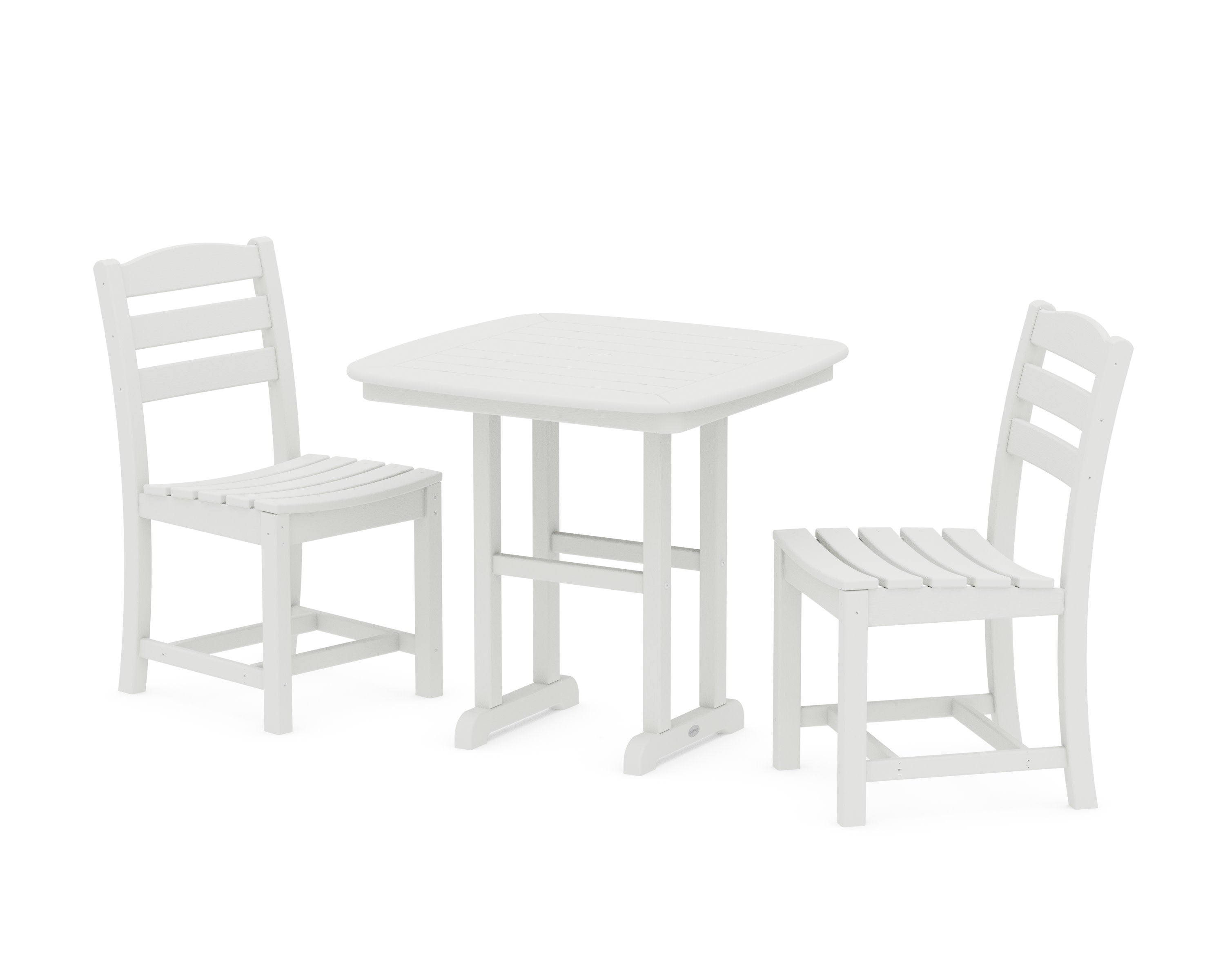 La Casa Caf Side Chair 3-Piece Dining Set in Vintage White