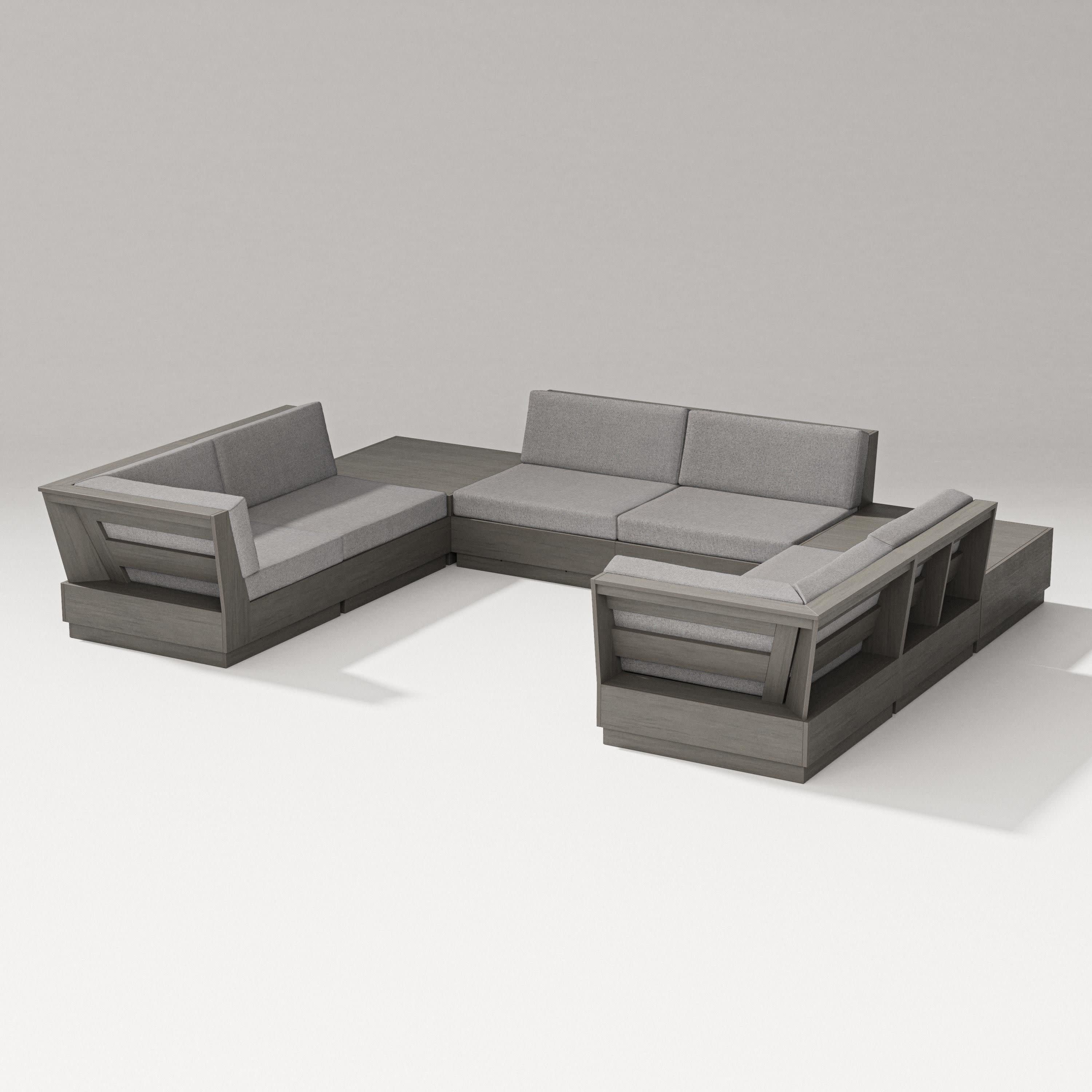 Elevate 8-Piece U-Shaped Sectional in Driftwood / Grey Mist