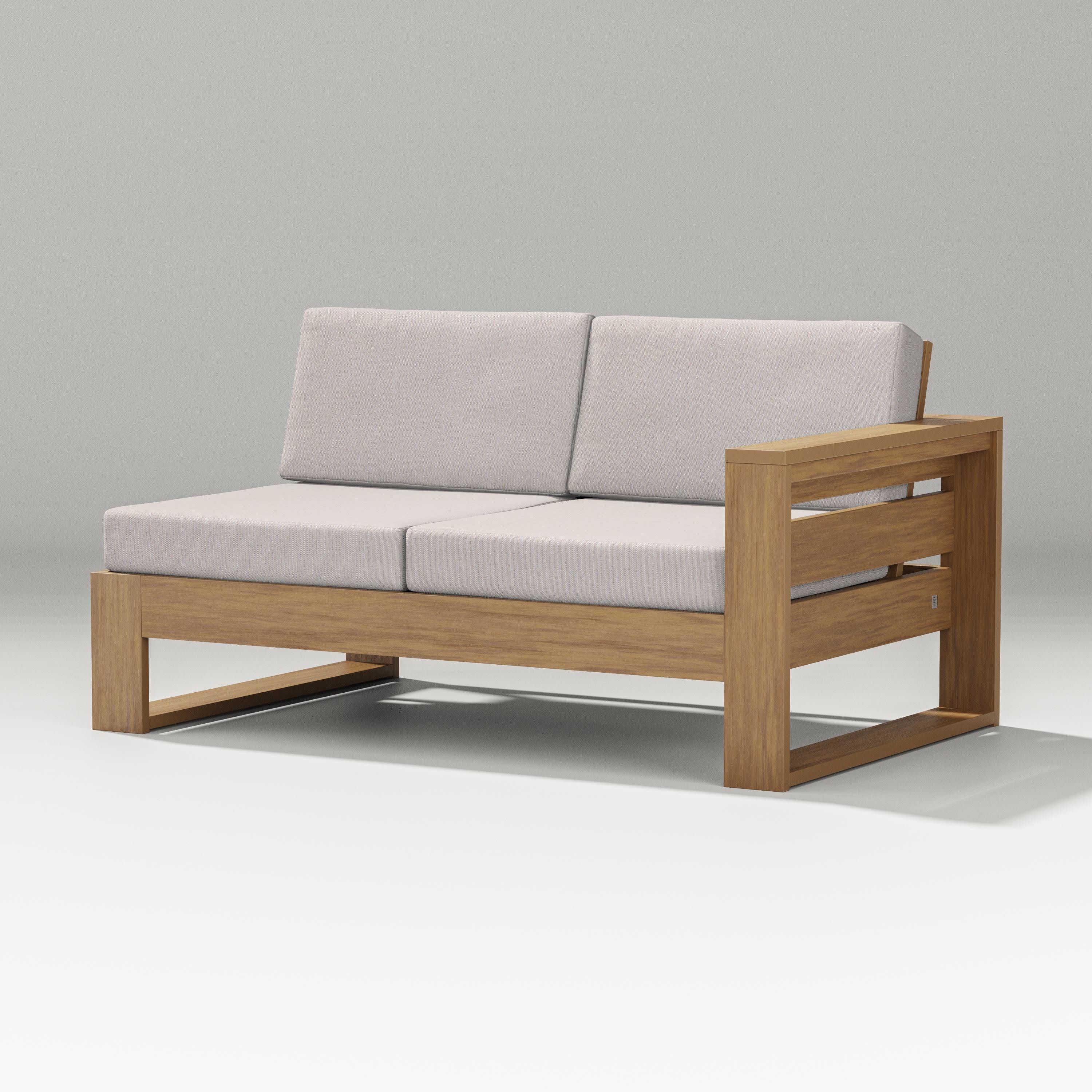 Latitude Modular Right Arm Loveseat in Natural / Dune Burlap