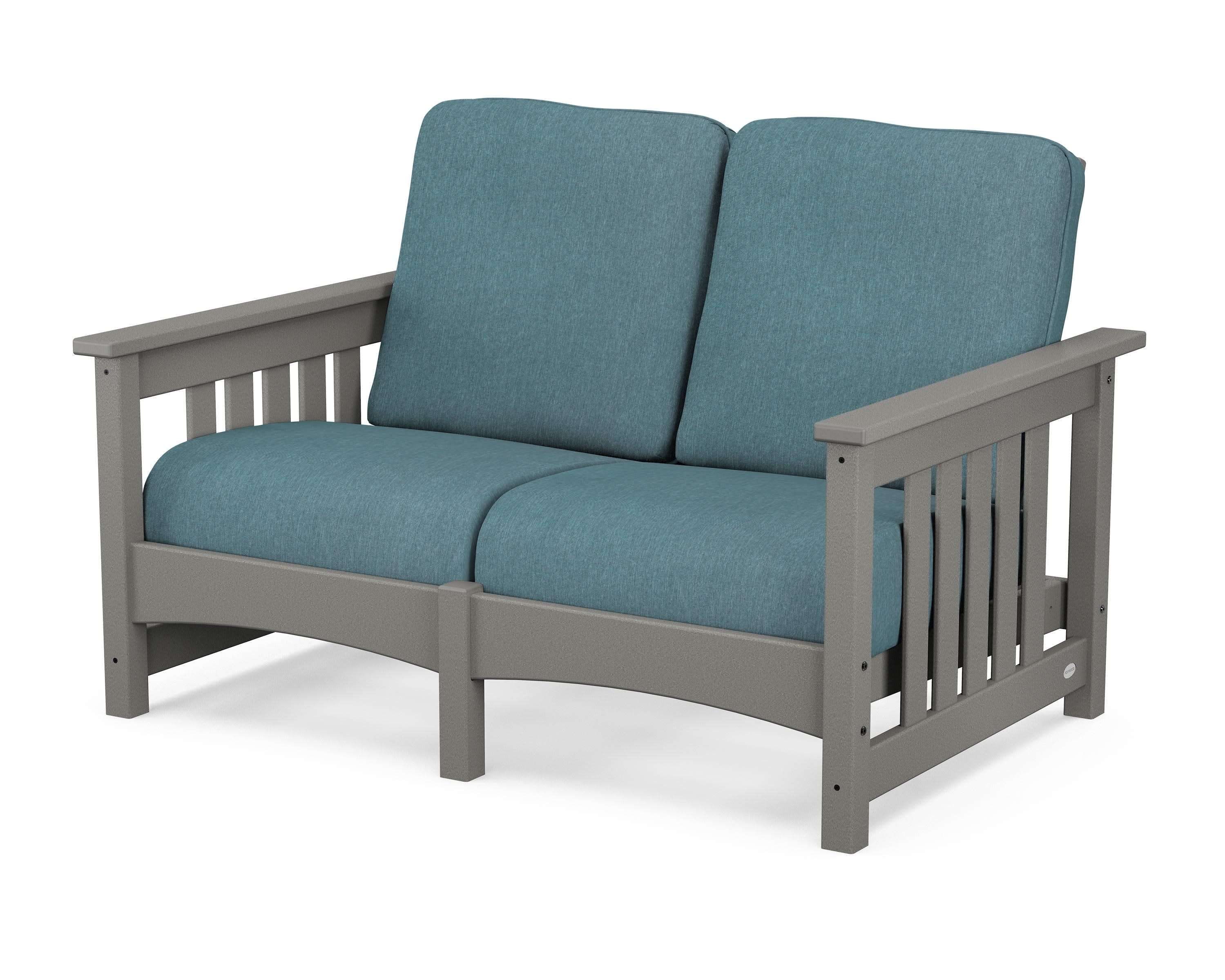 Club Mission Loveseat in Slate Grey / Ocean Teal