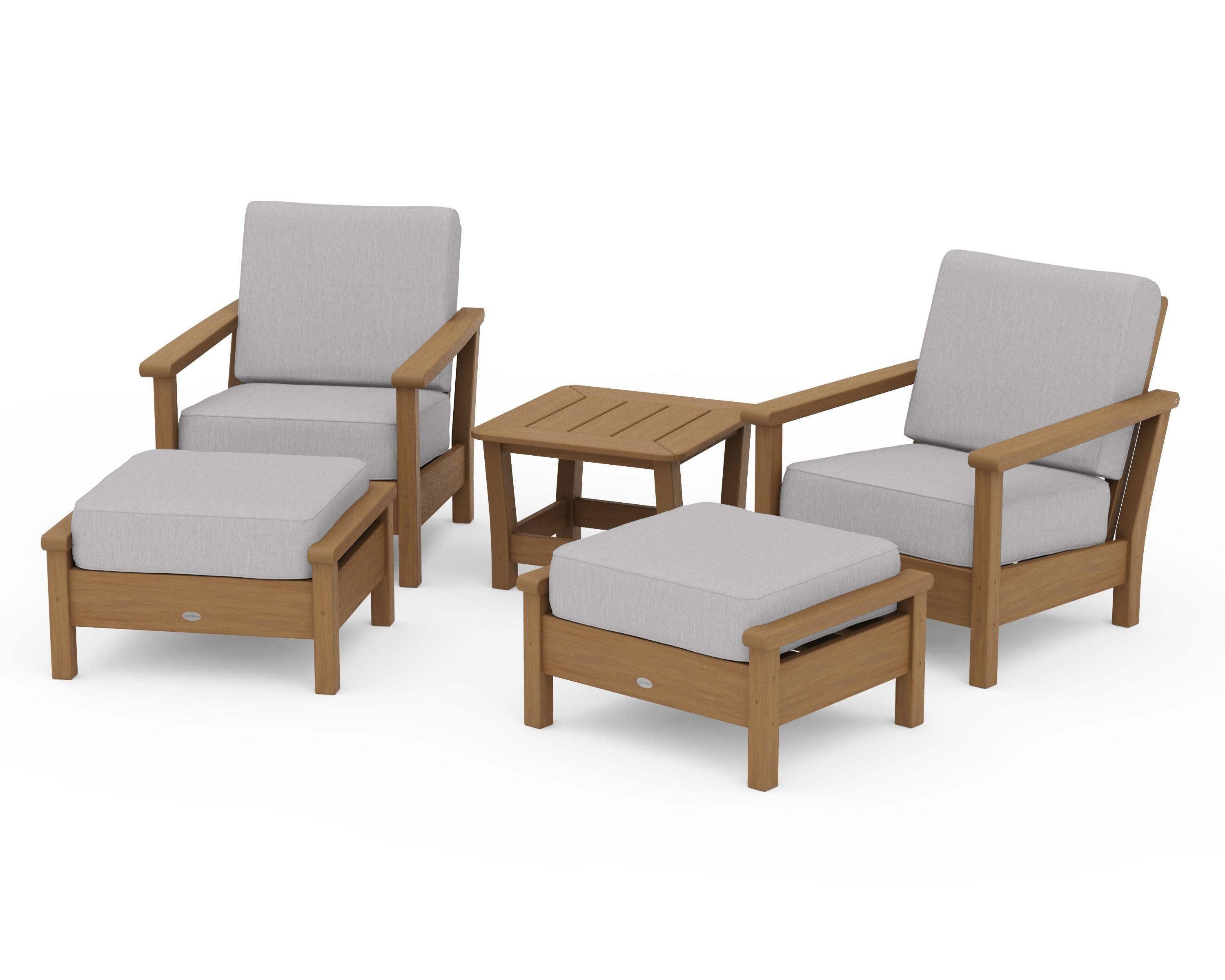 Harbour 5-Piece Deep Seating Chair Set in Natural / Granite