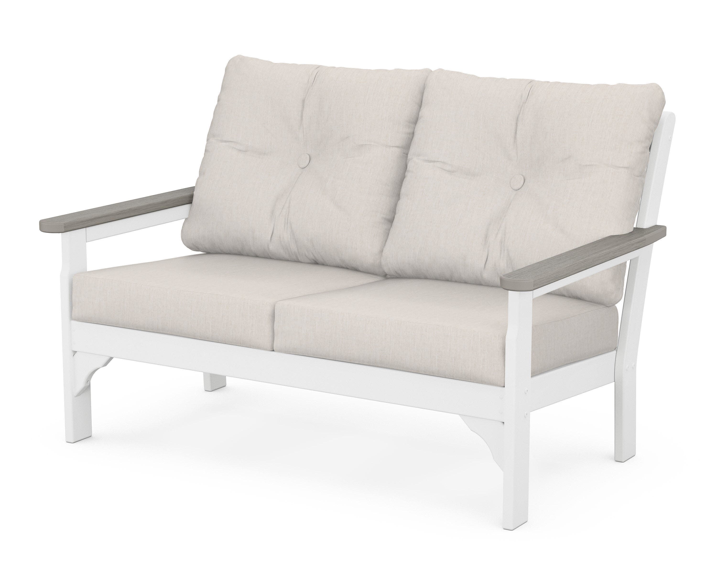 Vineyard Deep Seating Loveseat in White / Driftwood / Cast Ash