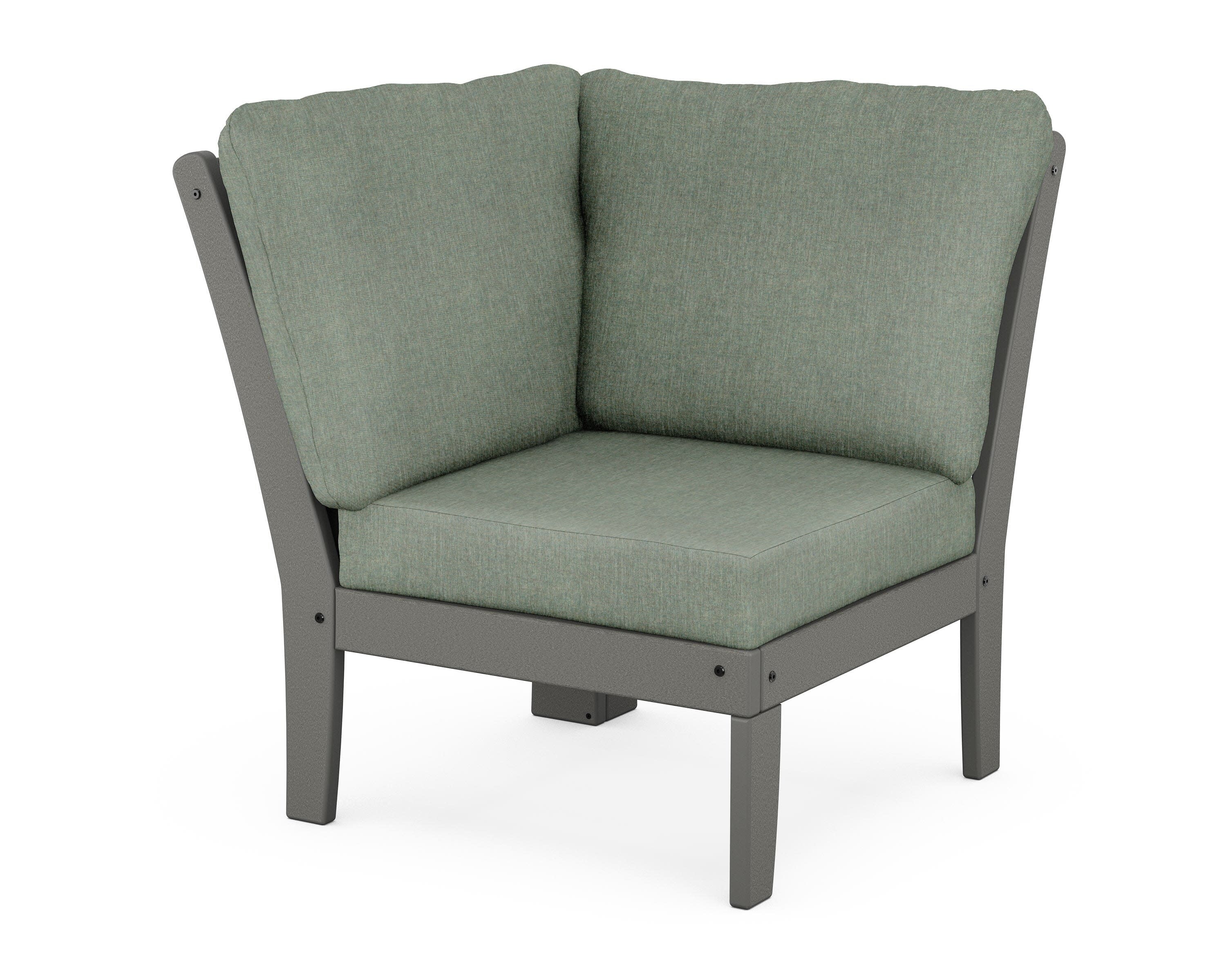 Braxton Modular Corner Chair in Slate Grey / Cast Sage