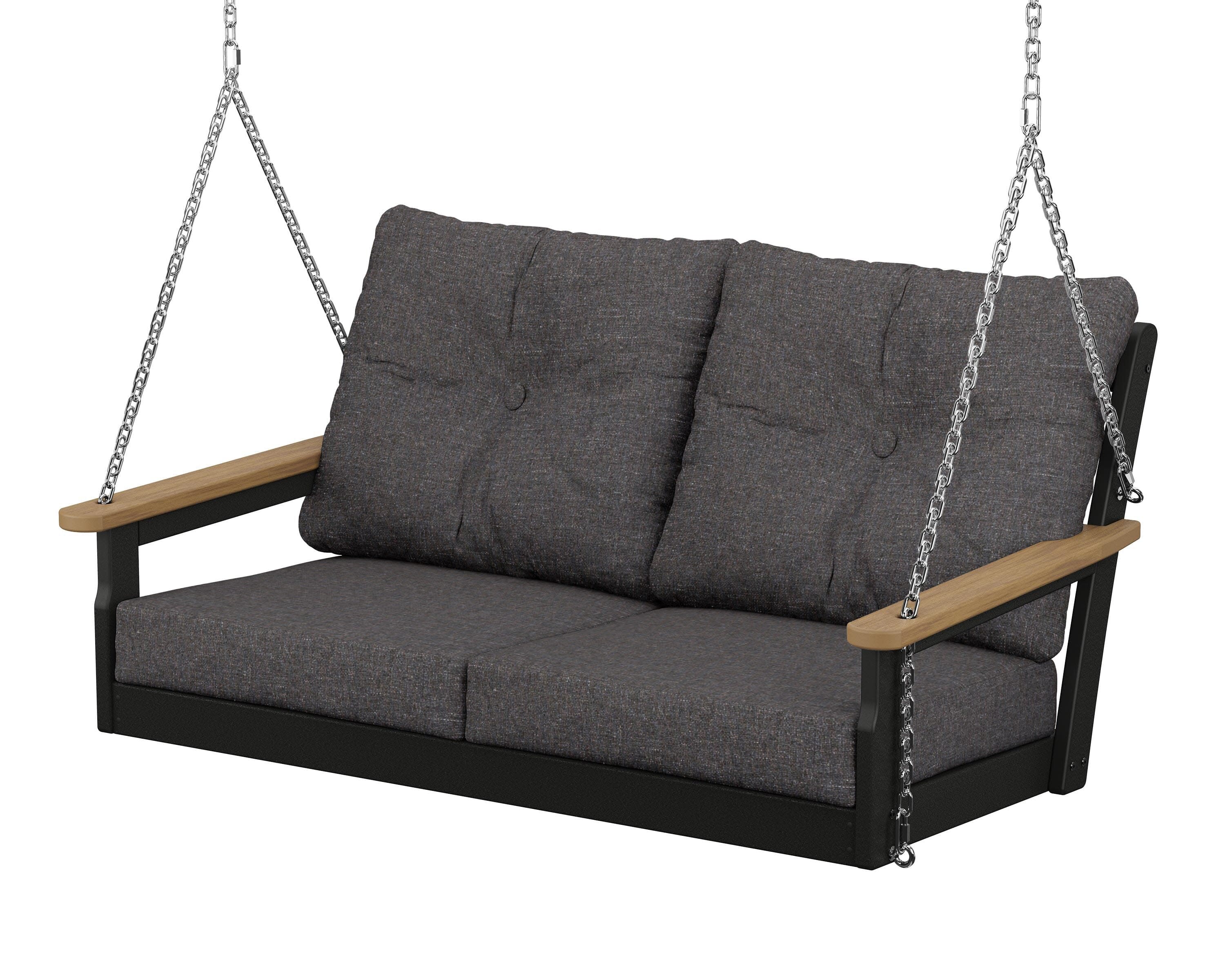 Vineyard Deep Seating Swing in Black / Natural / Ash Charcoal