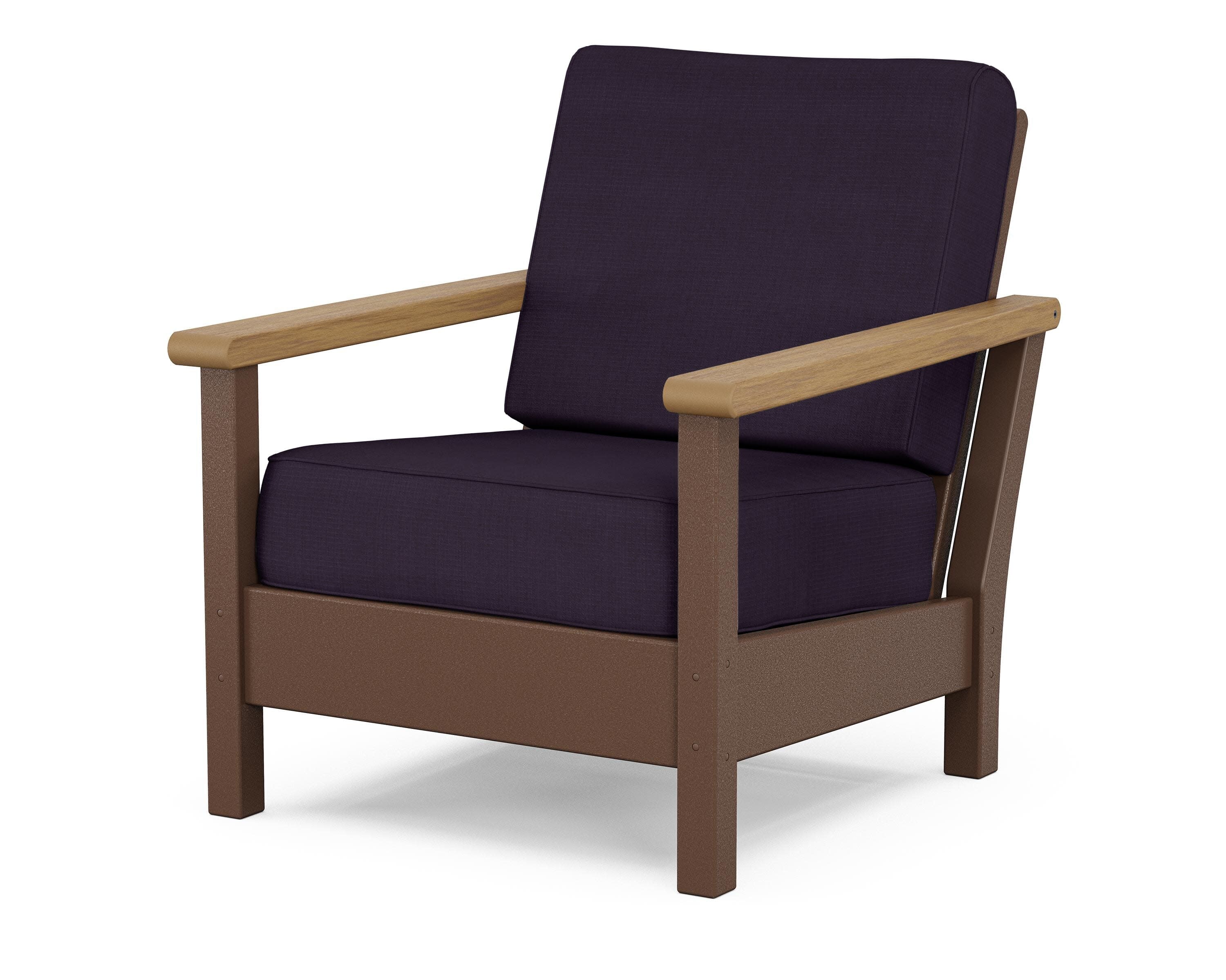 Harbour Deep Seating Chair in Mahogany / Natural / Navy Linen