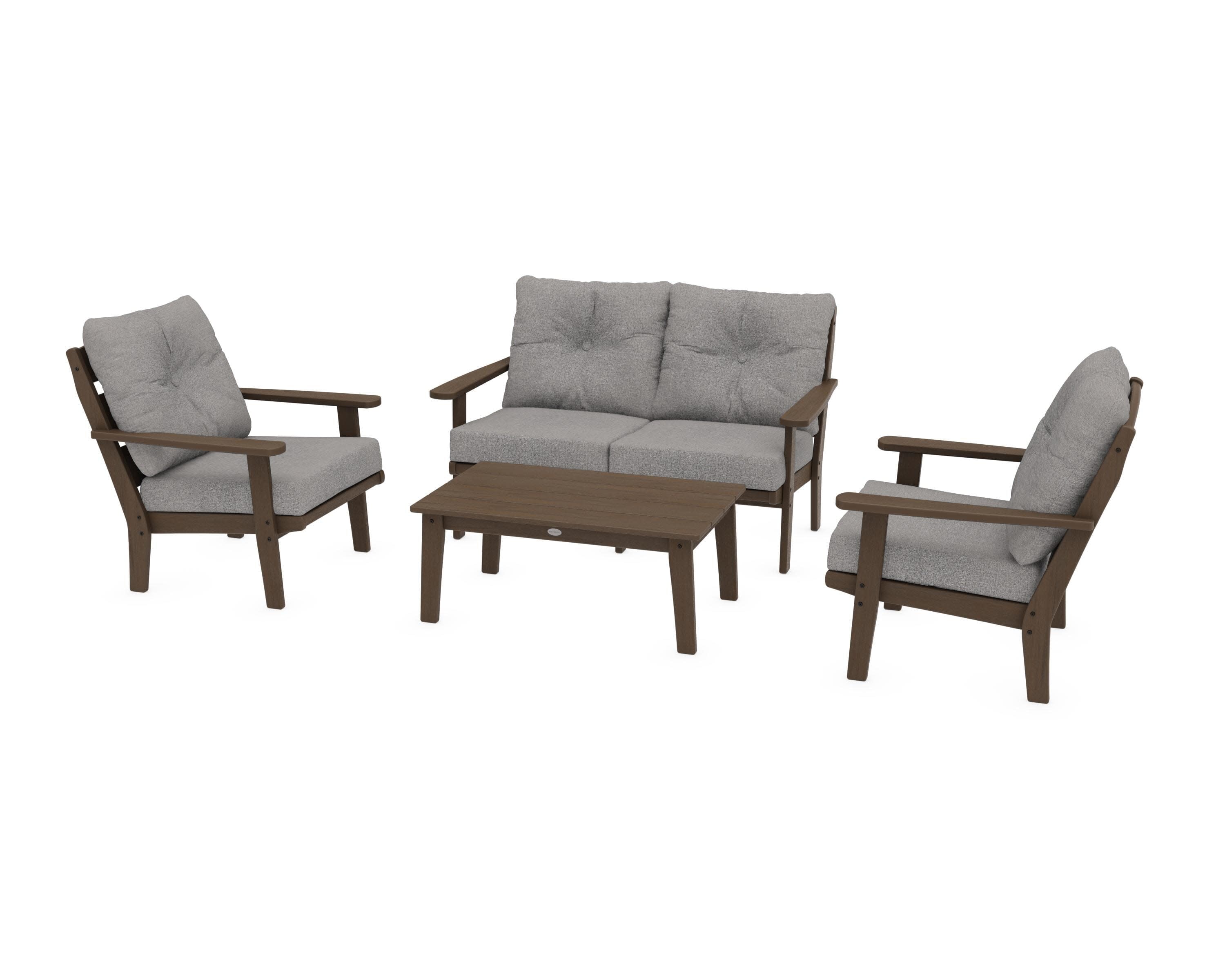 Lakeside 4-Piece Deep Seating Set in Kona / Grey Mist