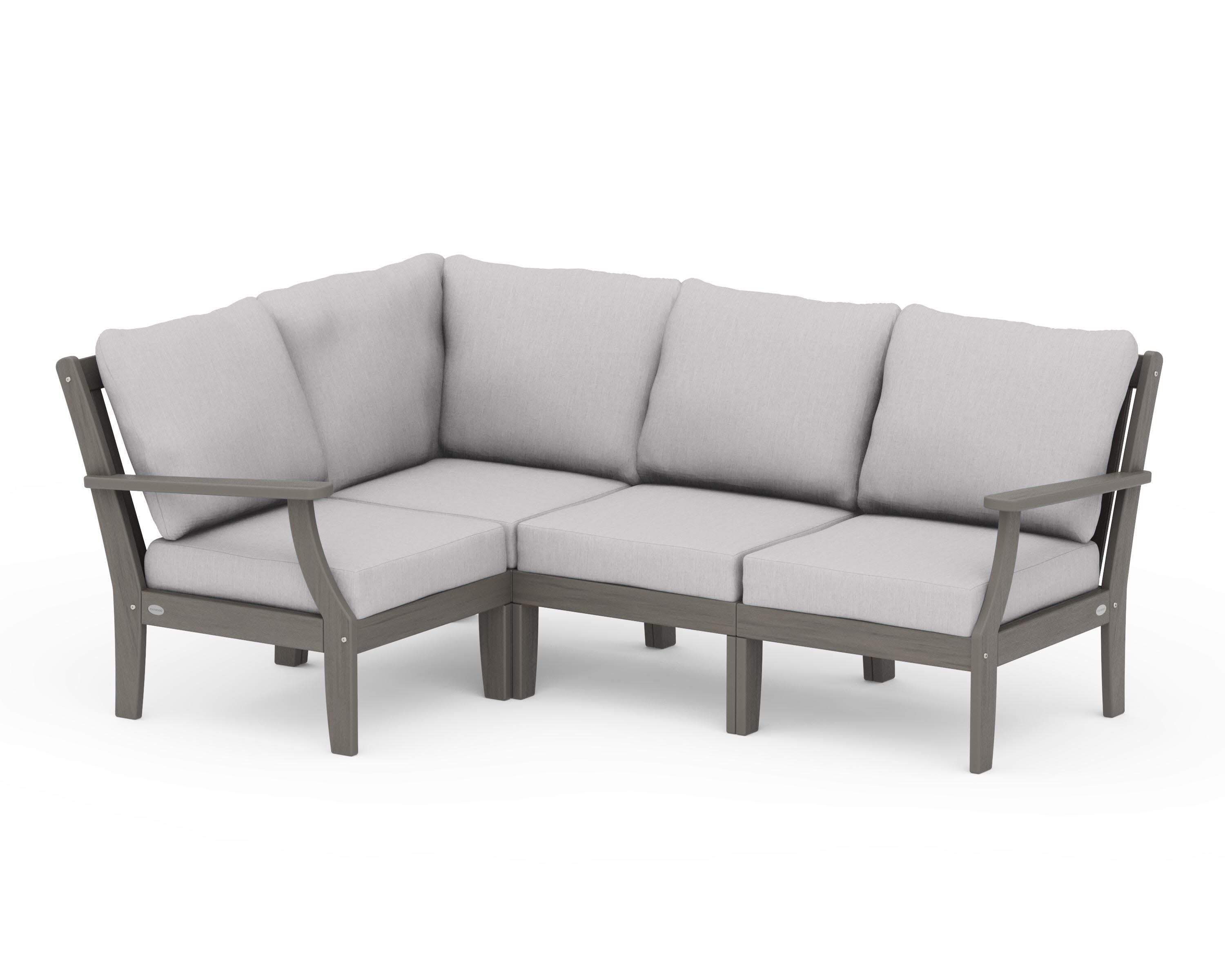 Braxton Modular 4-Piece Deep Seating Set in Driftwood / Granite