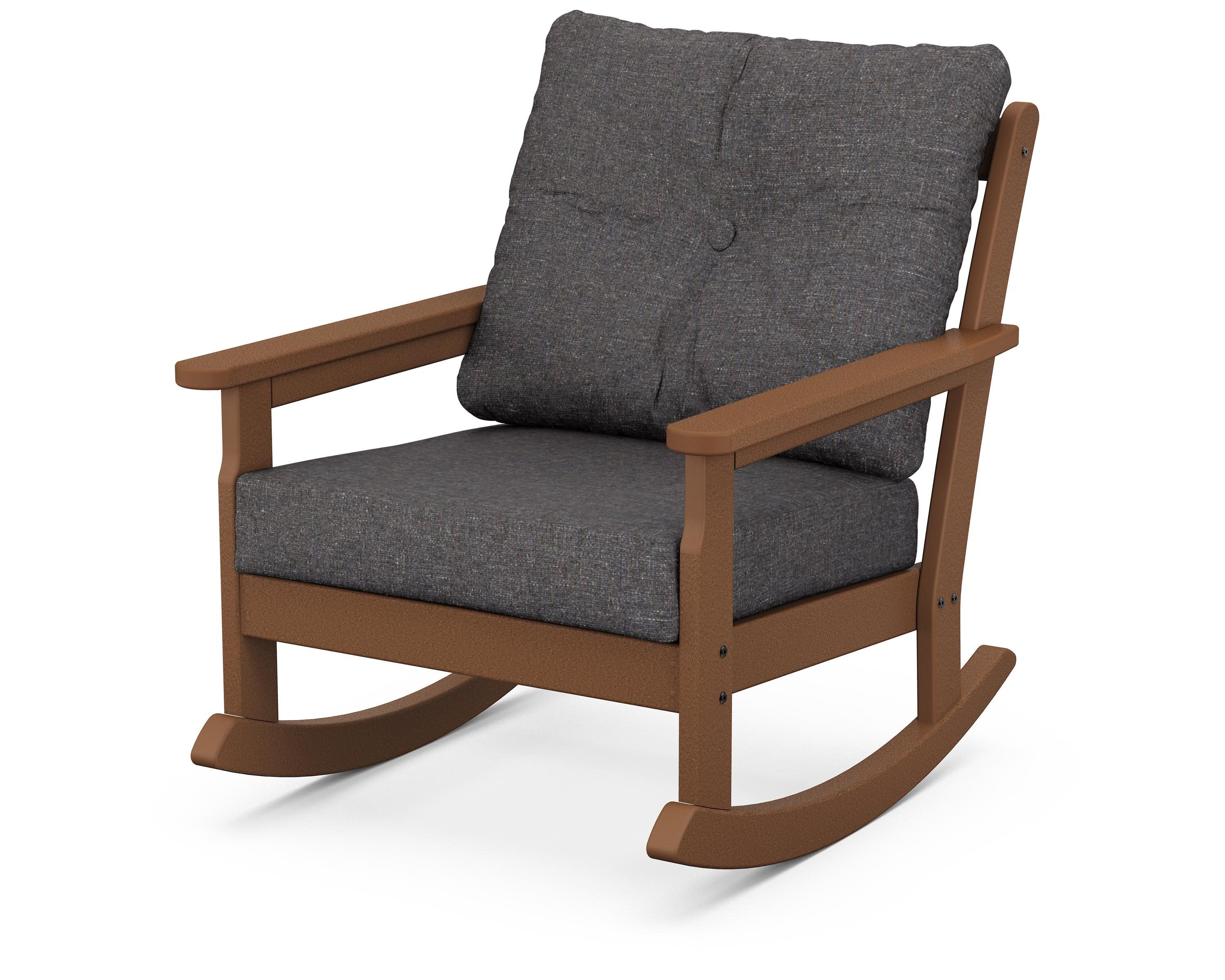 Vineyard Deep Seating Rocking Chair in Teak / Ash Charcoal
