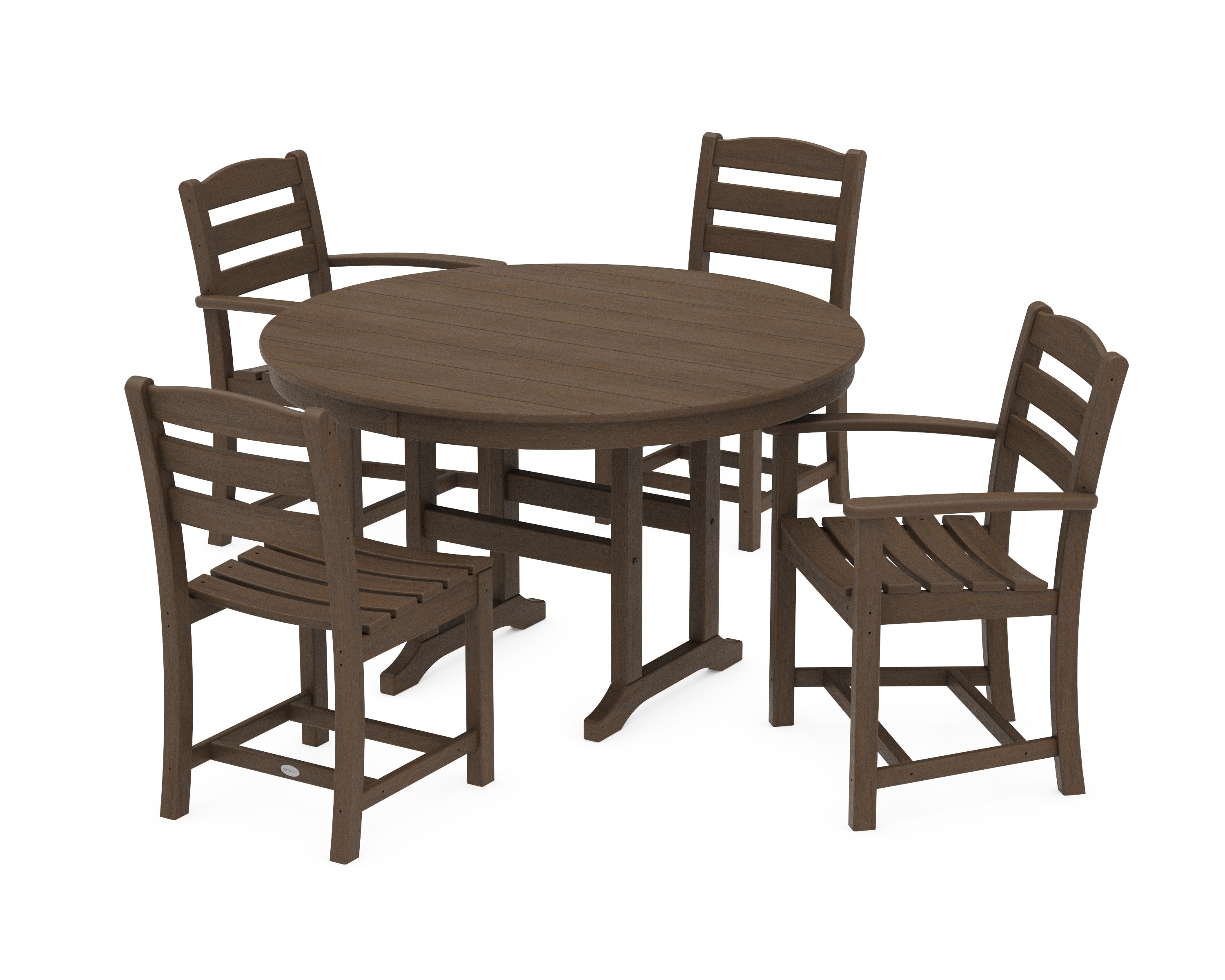 La Casa Caf 5-Piece Round Farmhouse Dining Set in Kona