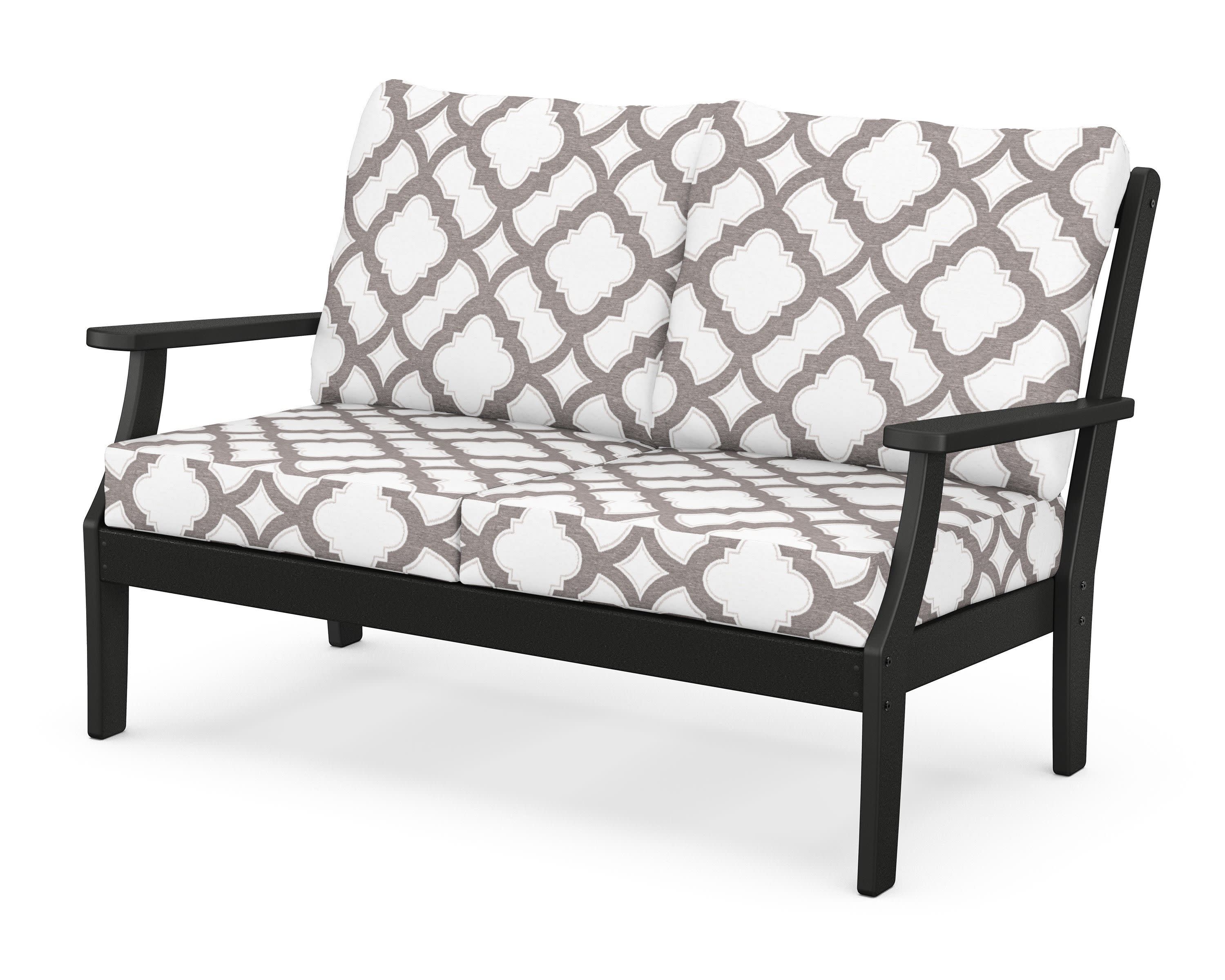 Braxton Deep Seating Loveseat in Black / Trellis Grey Mist