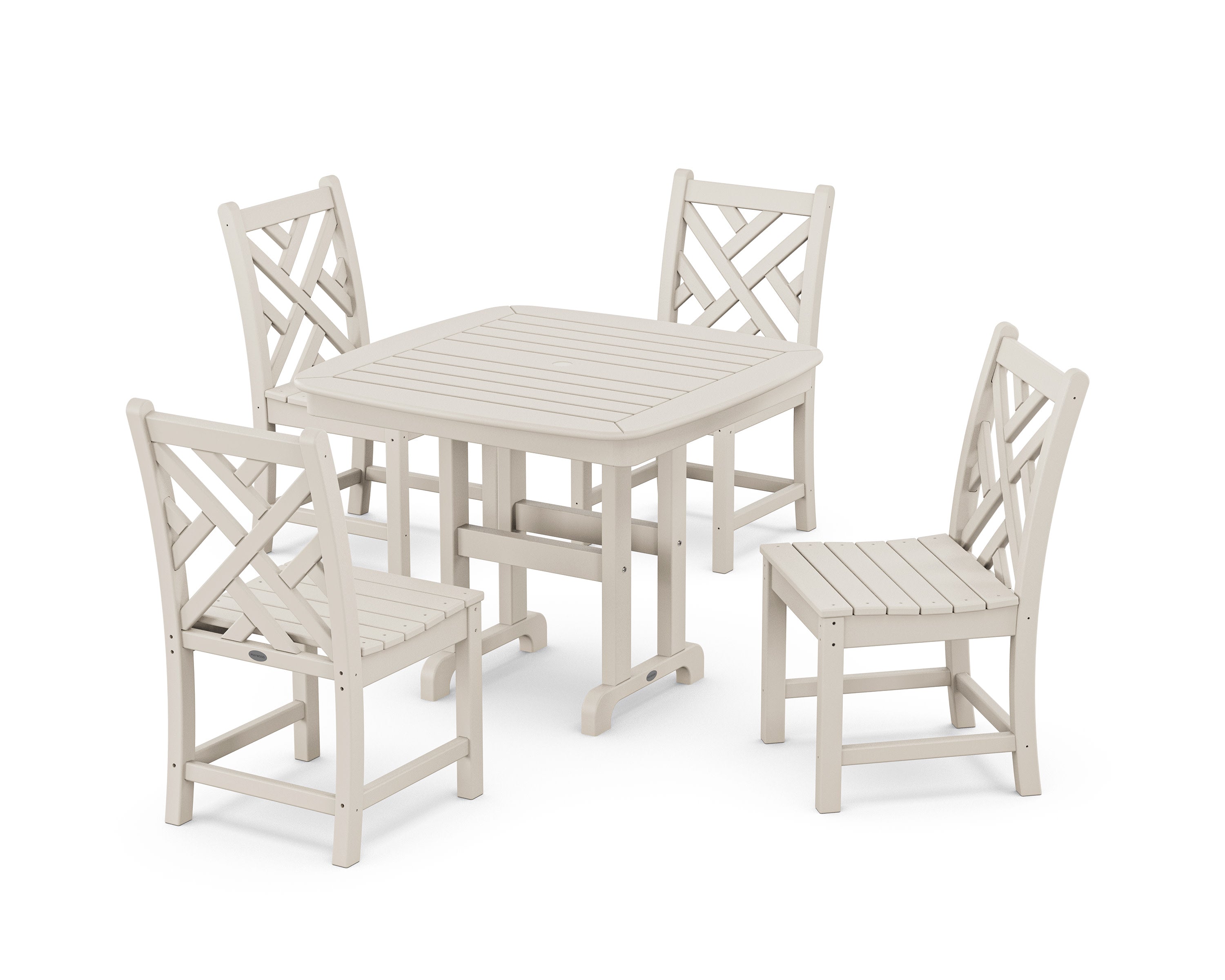 Chippendale 5-Piece Side Chair Dining Set in Sand