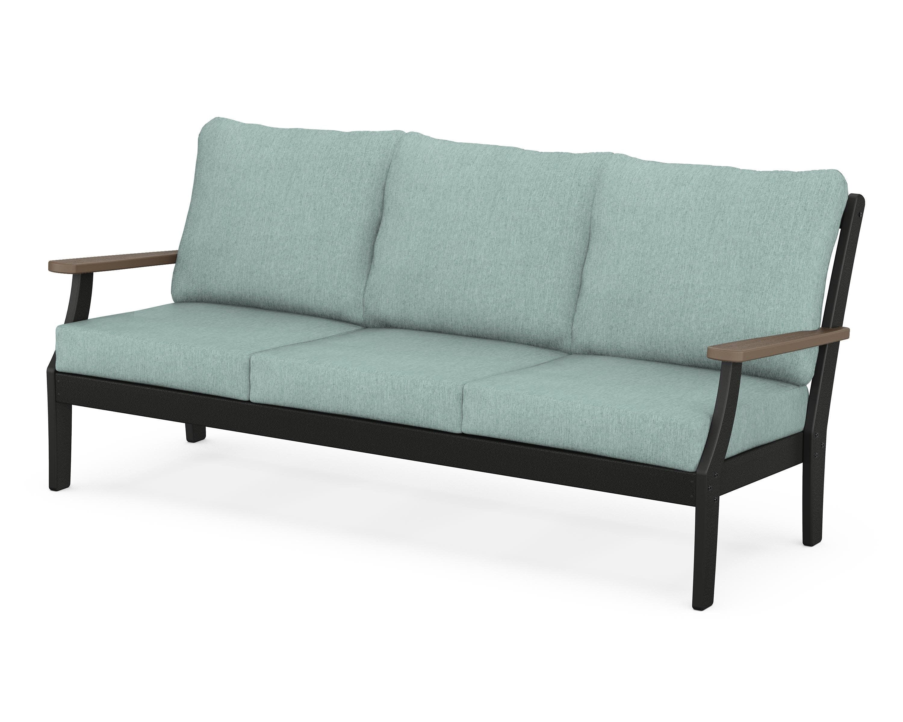 Braxton Deep Seating Sofa in Black / Kona / Glacier Spa