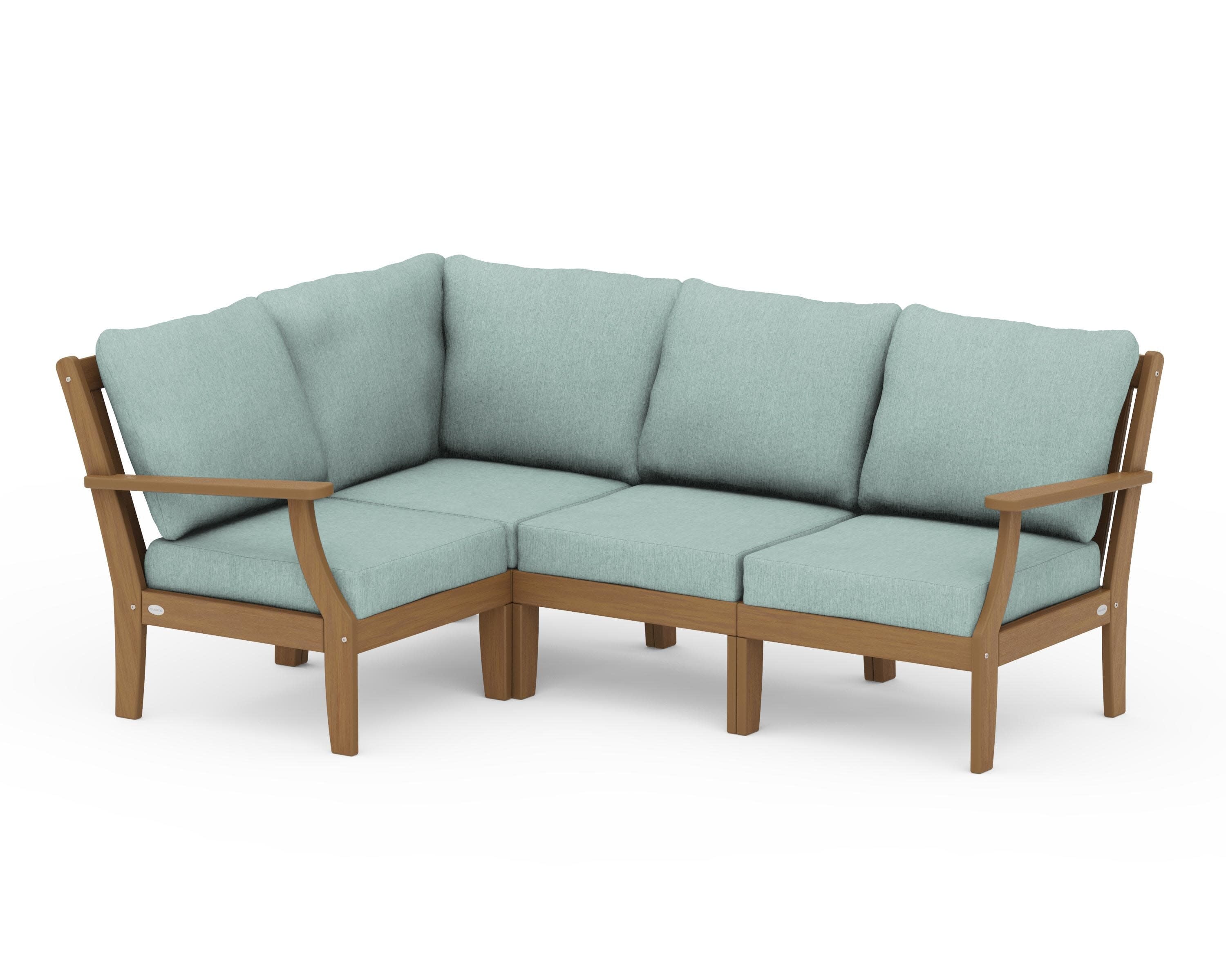 Braxton Modular 4-Piece Deep Seating Set in Natural / Glacier Spa