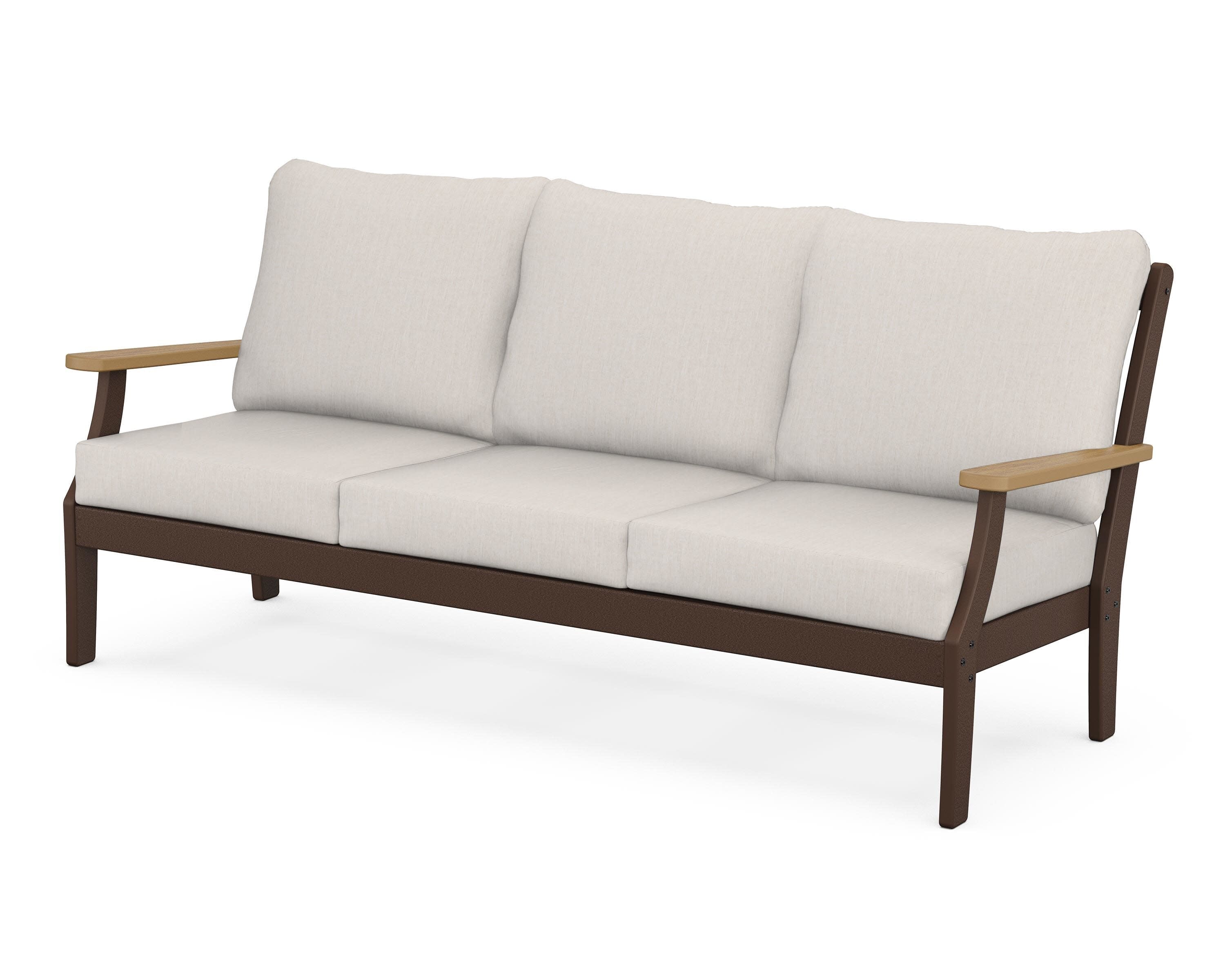 Braxton Deep Seating Sofa in Mahogany / Natural / Cast Ash