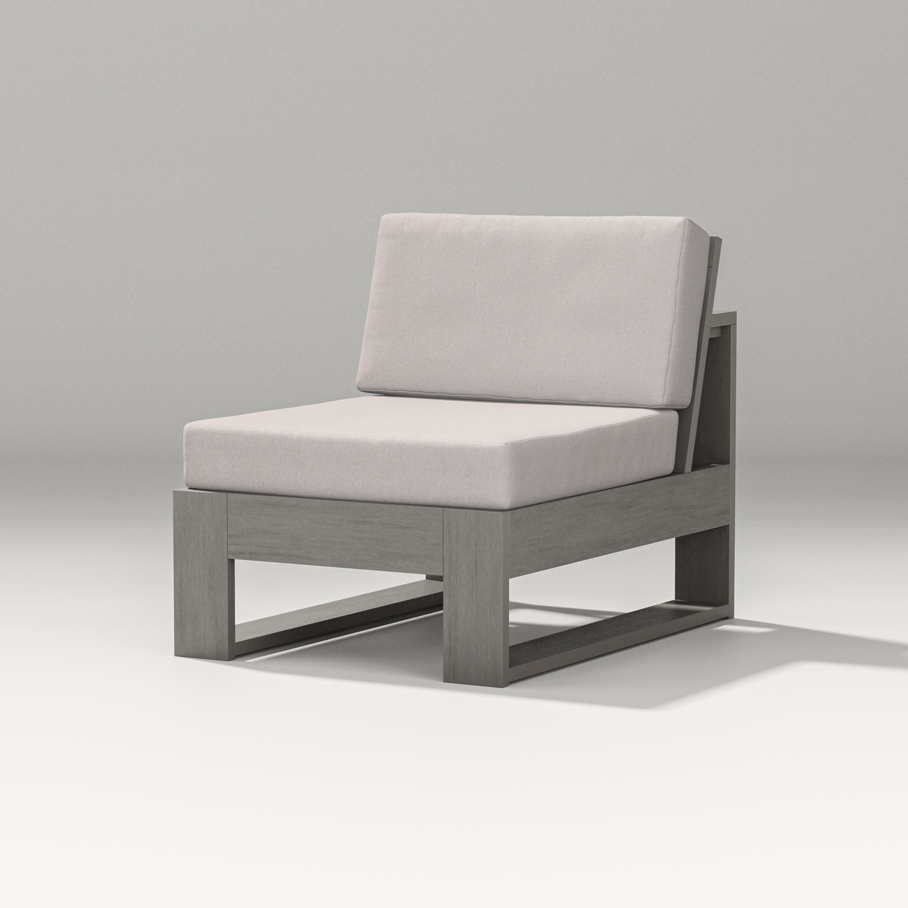 Latitude Modular Armless Chair in Driftwood / Dune Burlap