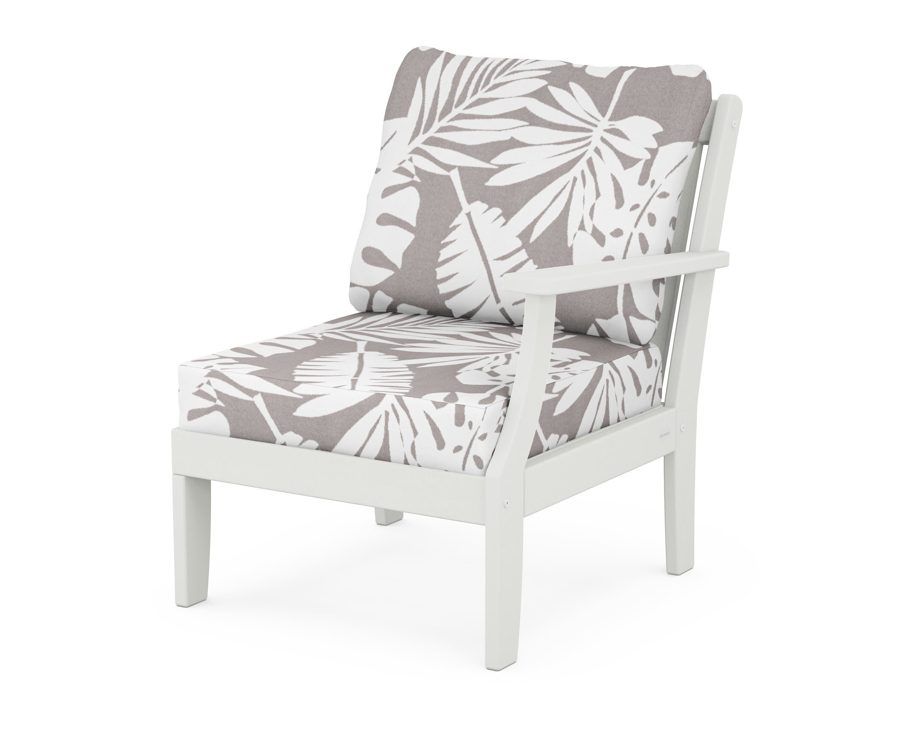 Braxton Modular Right Arm Chair in Vintage White / Leaf Grey Mist