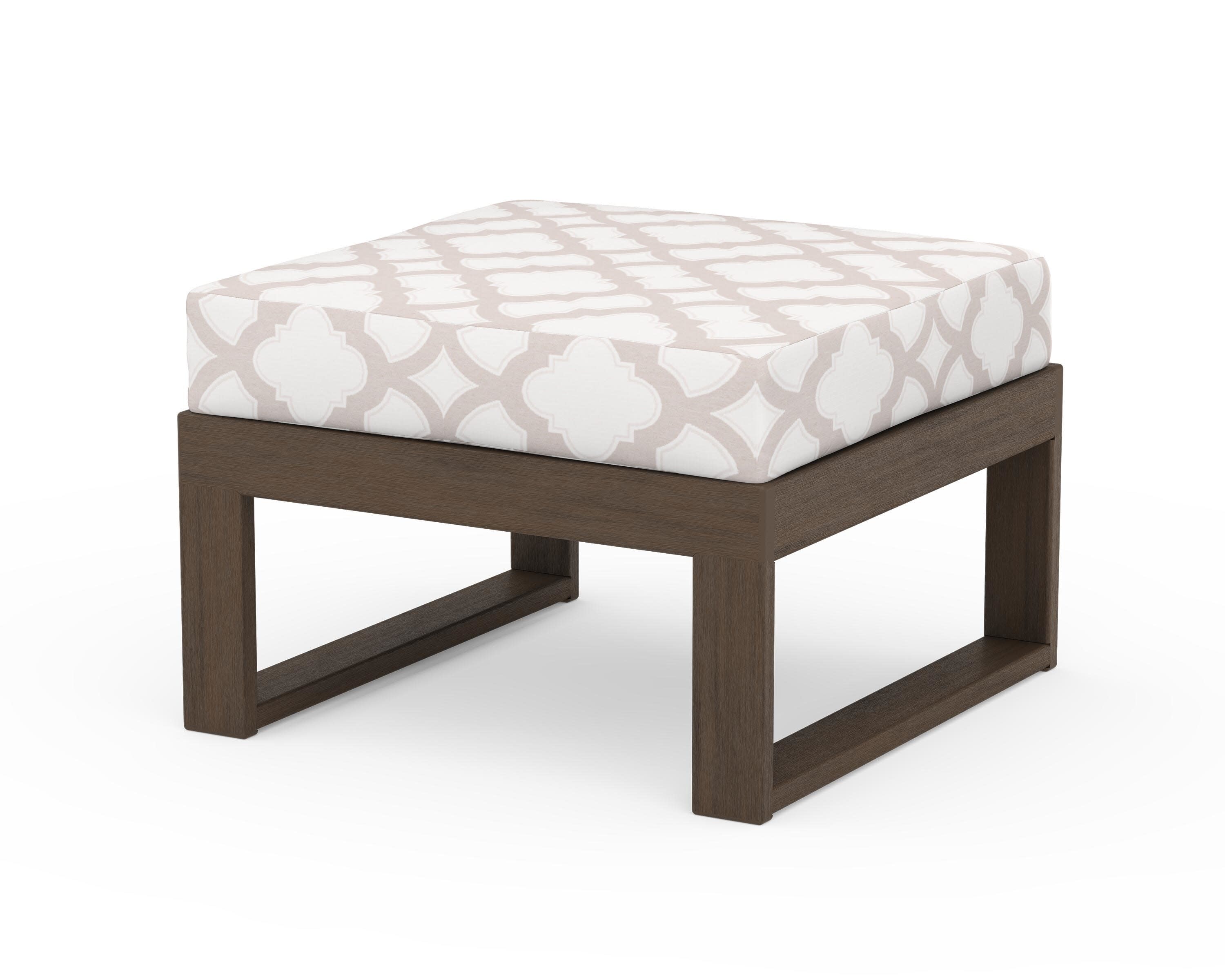 Modular Ottoman - Modern in Kona / Trellis Dune Burlap
