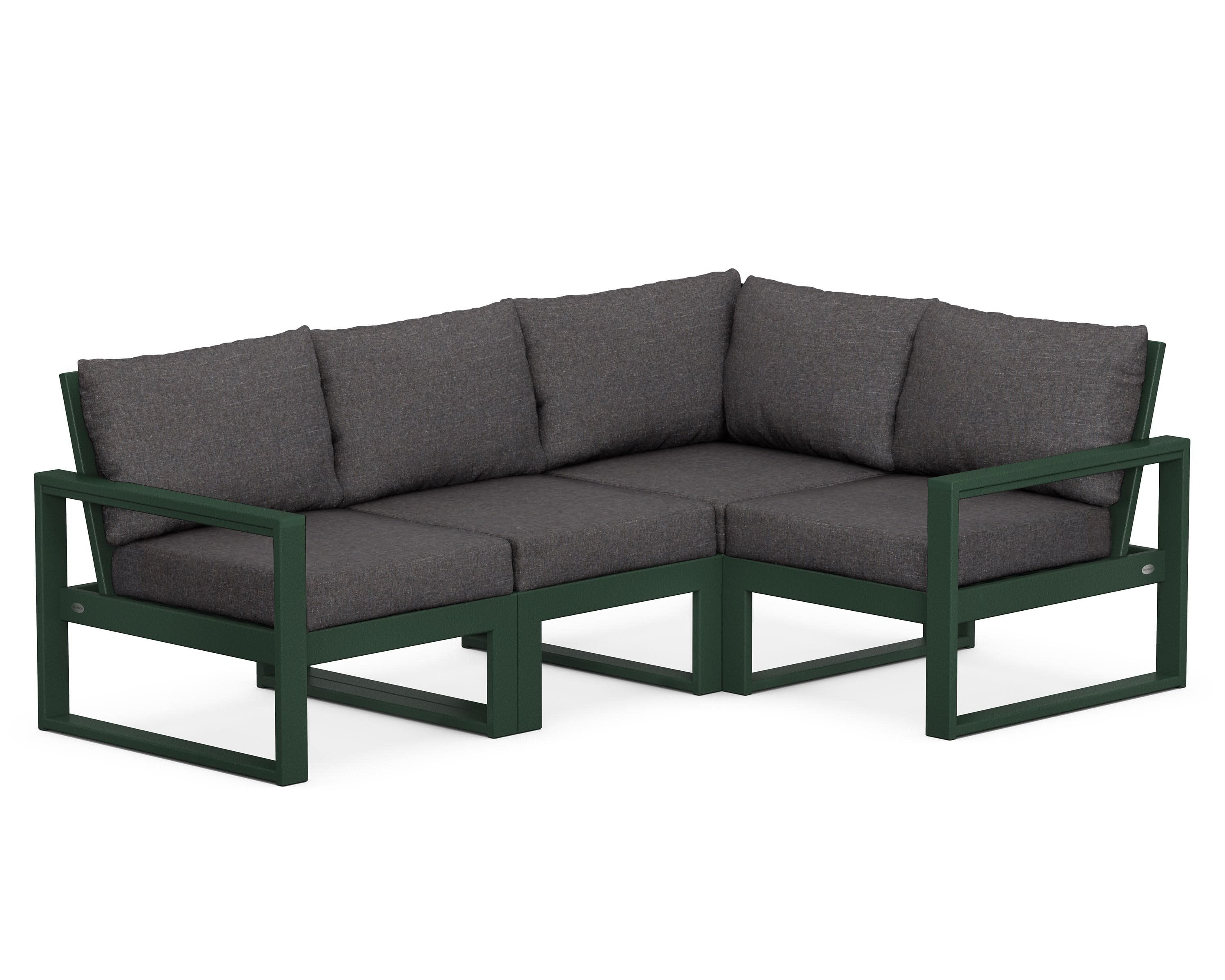 EDGE 4-Piece Modular Deep Seating Set in Green / Ash Charcoal