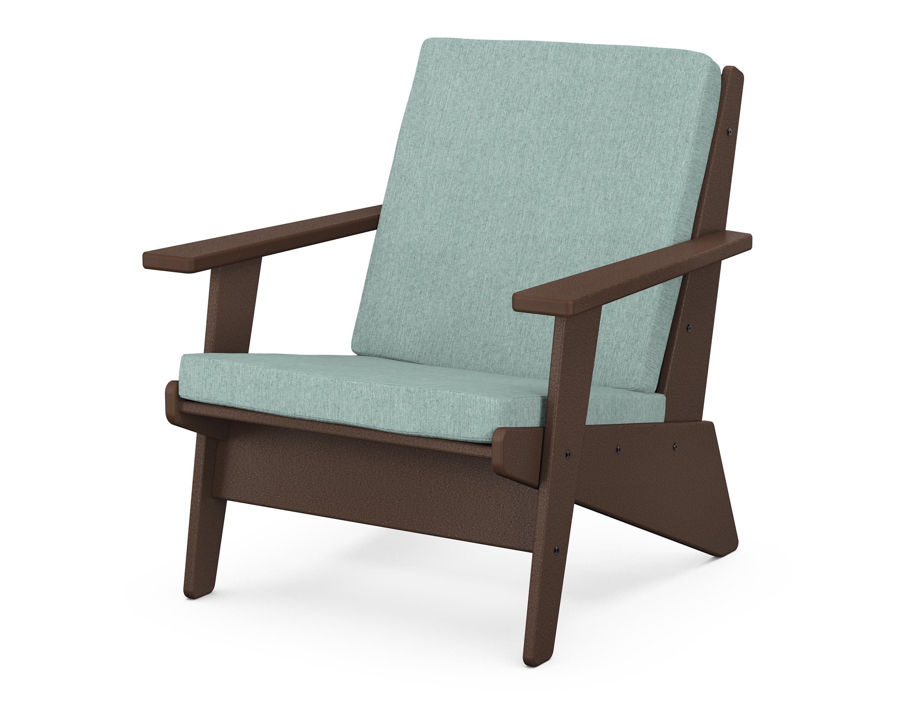 Riviera Modern Lounge Chair in Mahogany / Glacier Spa