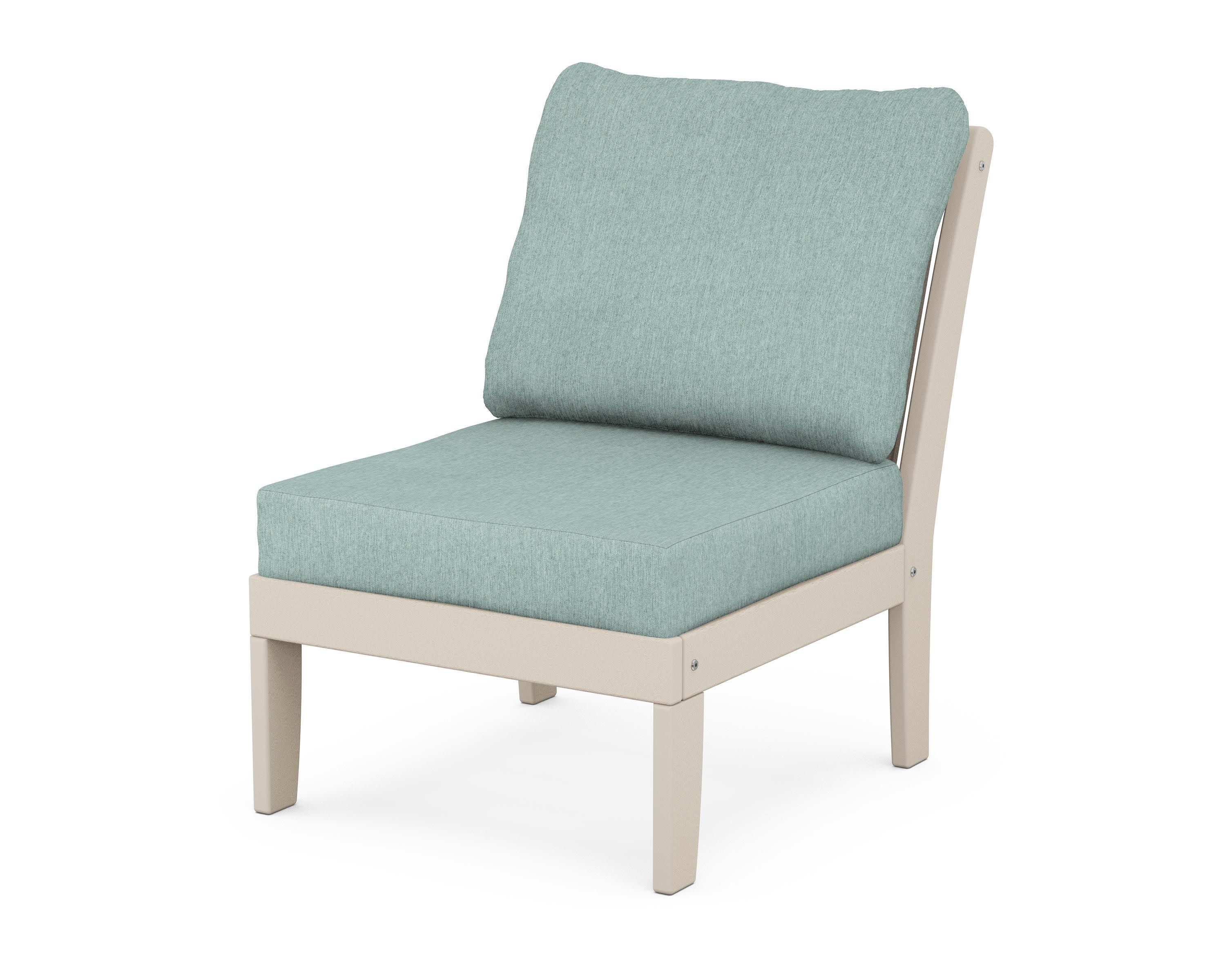 Braxton Modular Armless Chair in Sand / Glacier Spa