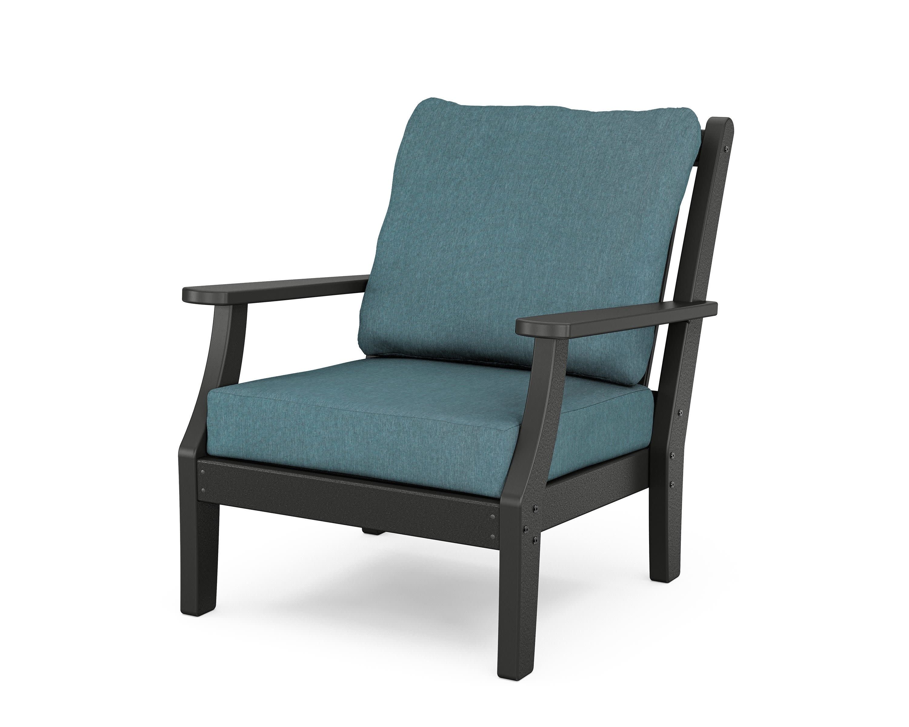 Wovendale Deep Seating Chair in Black / Ocean Teal